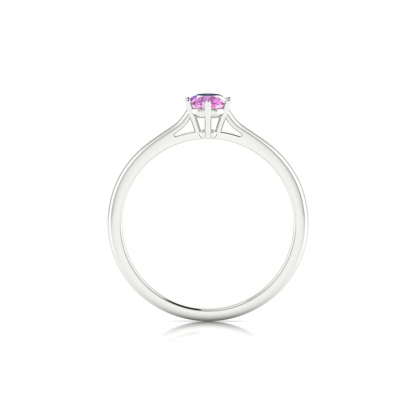 Ember | 18k White Gold 4.5 mm Round Pink Sapphire Ring