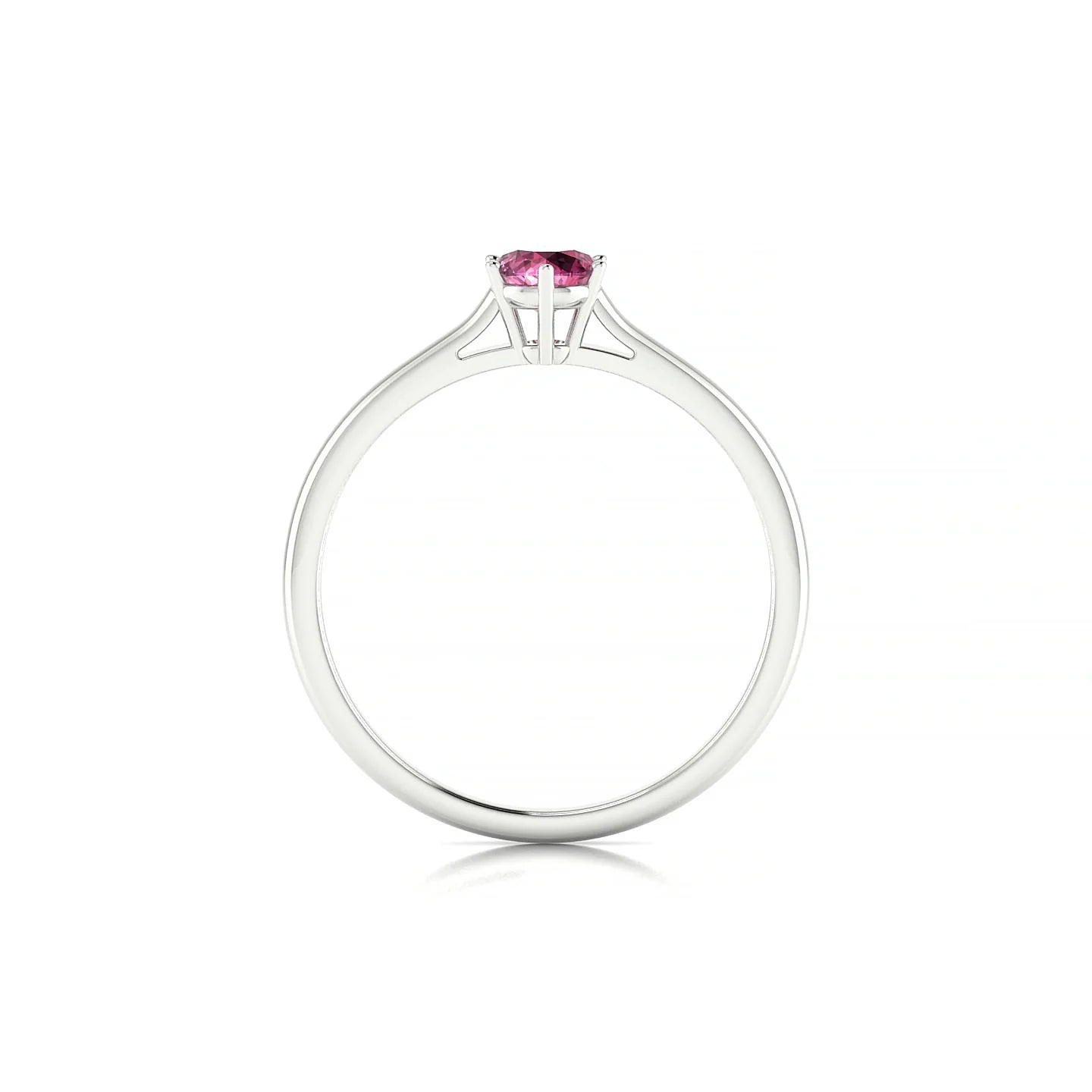 Ember | 18k White Gold 4.5 mm Round Rhodolite Ring