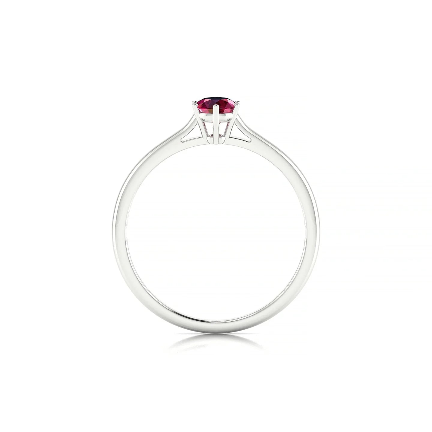 Ember | 18k White Gold 4.5 mm Round Ruby Ring