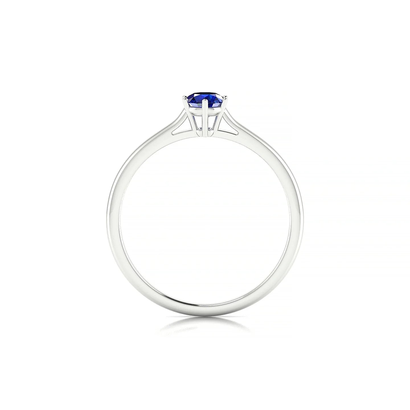 Ember | 18k White Gold 4.5 mm Round Sapphire Ring