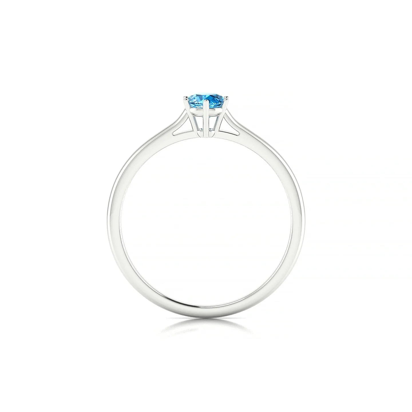 Ember | 18k White Gold 4.5 mm Round Topaz Ring
