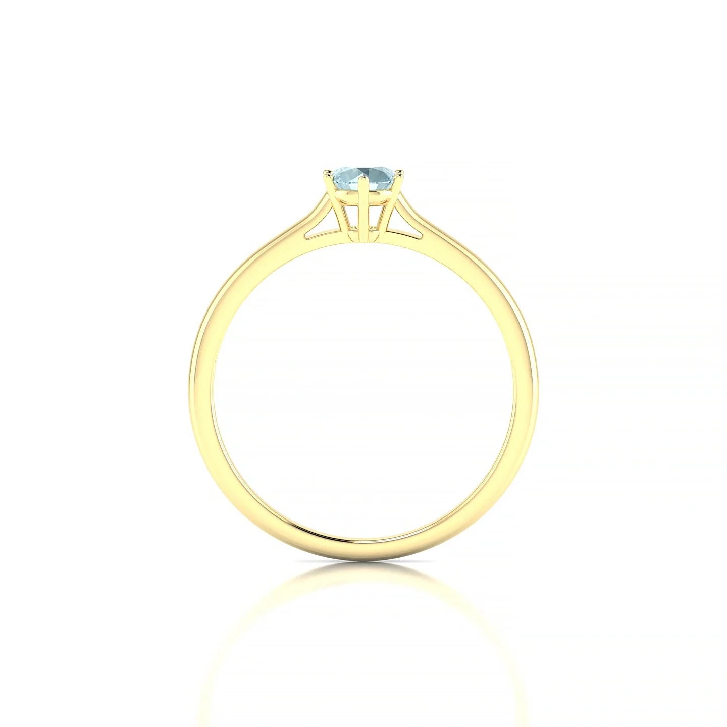 Ember | 18k Yellow Gold 4.5 mm Round Aquamarine Ring