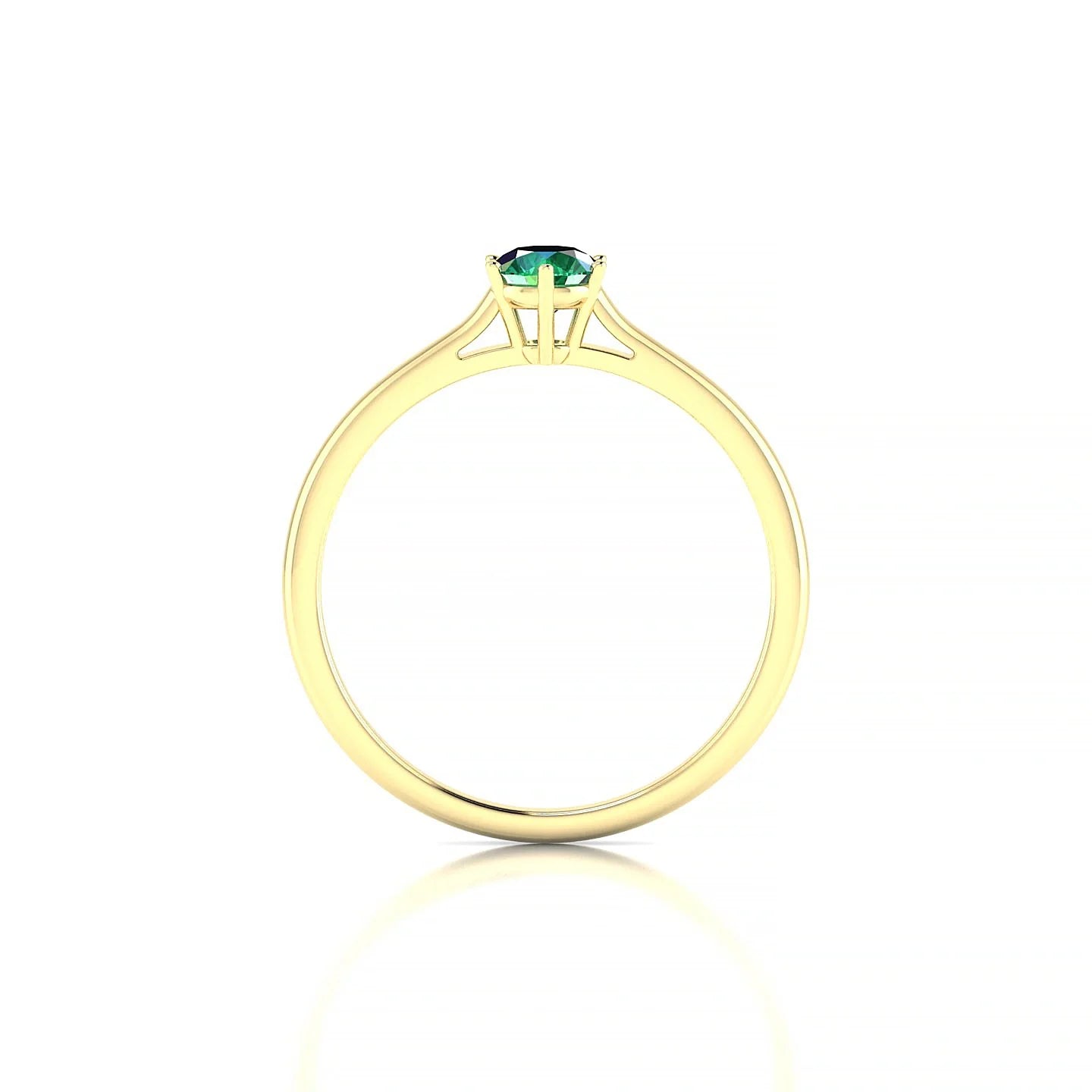 Ember | 18k Yellow Gold 4.5 mm Round Emerald Ring