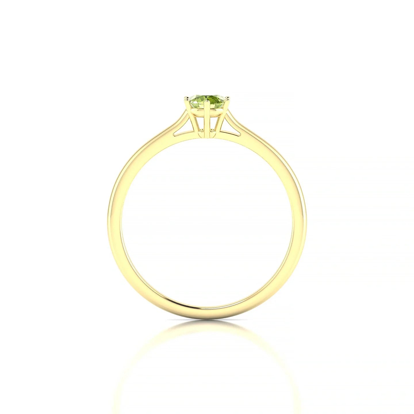 Ember | 18k Yellow Gold 4.5 mm Round Peridot Ring