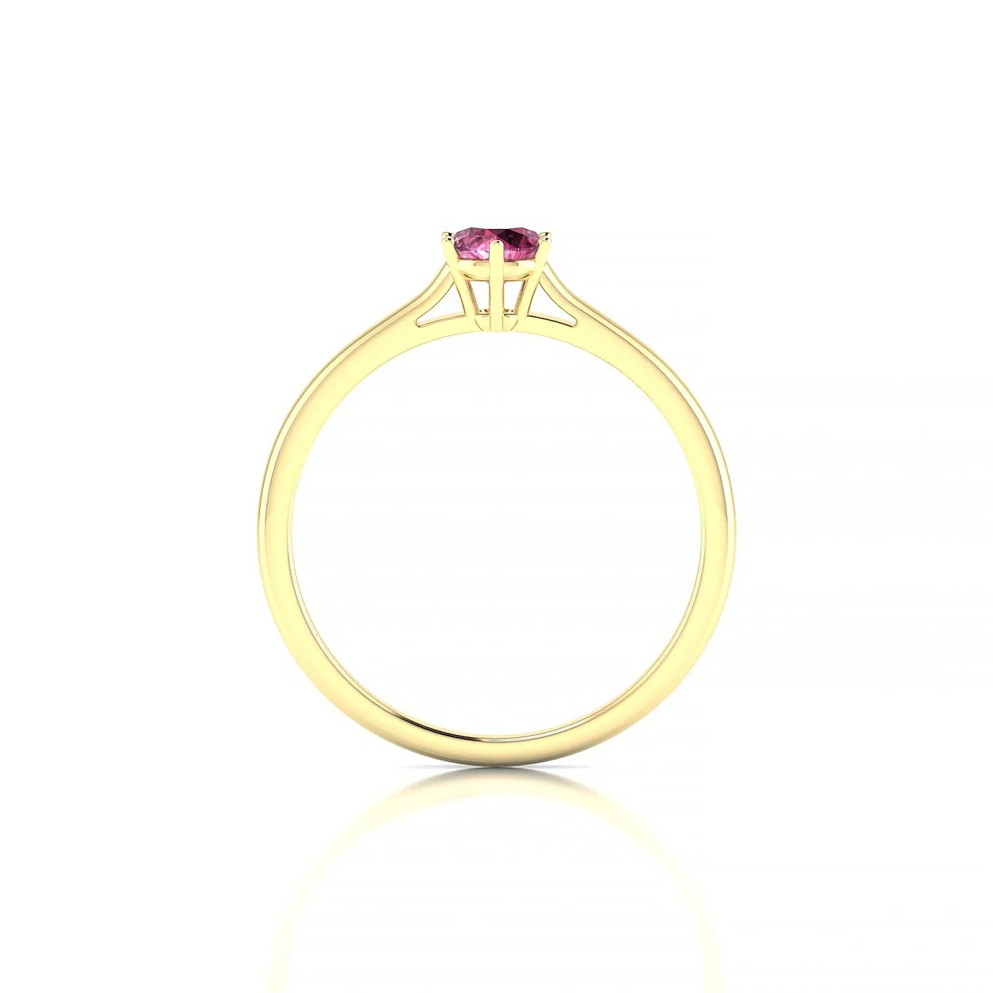 Ember | 18k Yellow Gold 4.5 mm Round Rhodolite Ring
