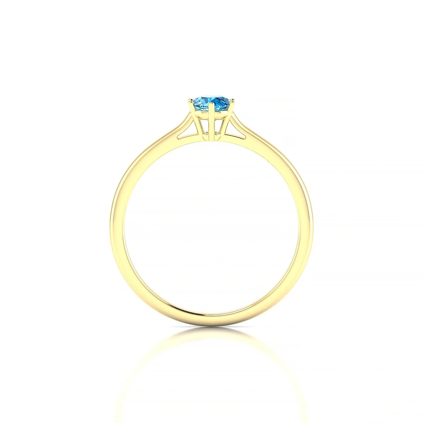 Ember | 18k Yellow Gold 4.5 mm Round Topaz Ring