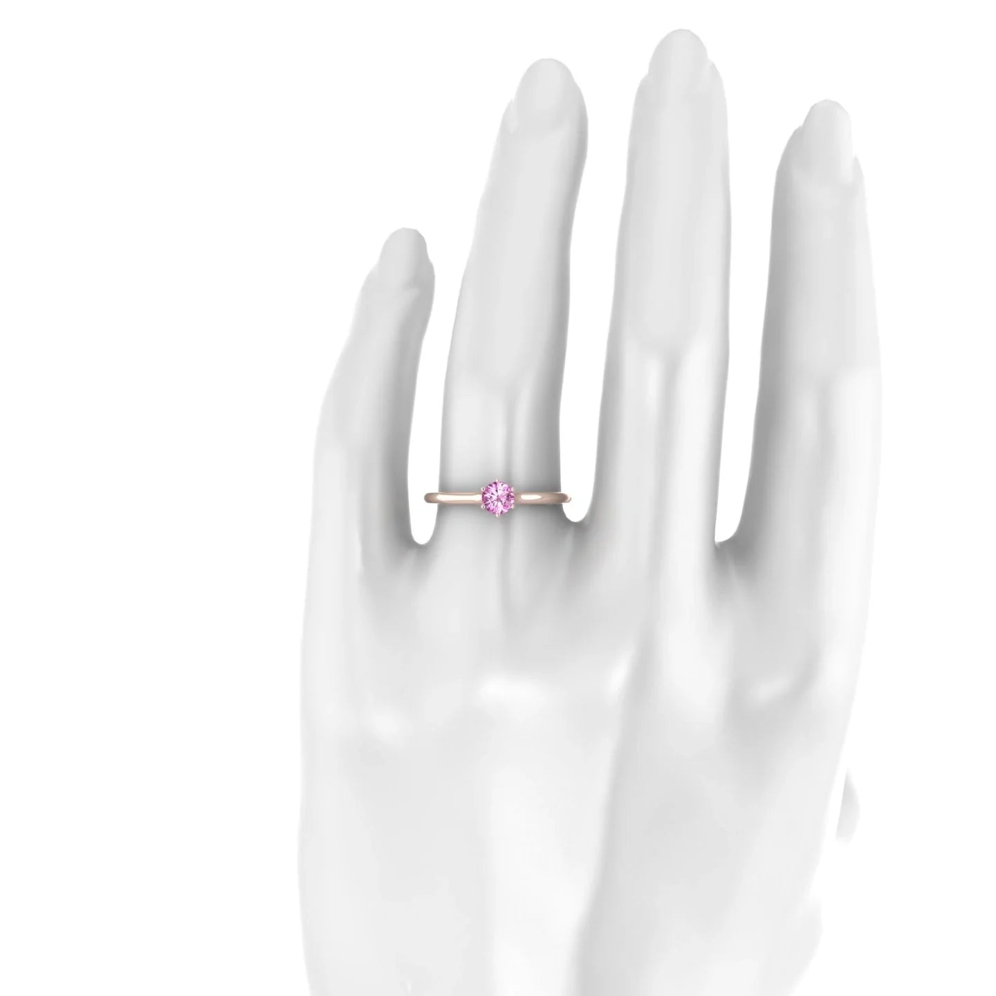 Ember | 18k Rose Gold 4.5 mm Round Pink Sapphire Ring