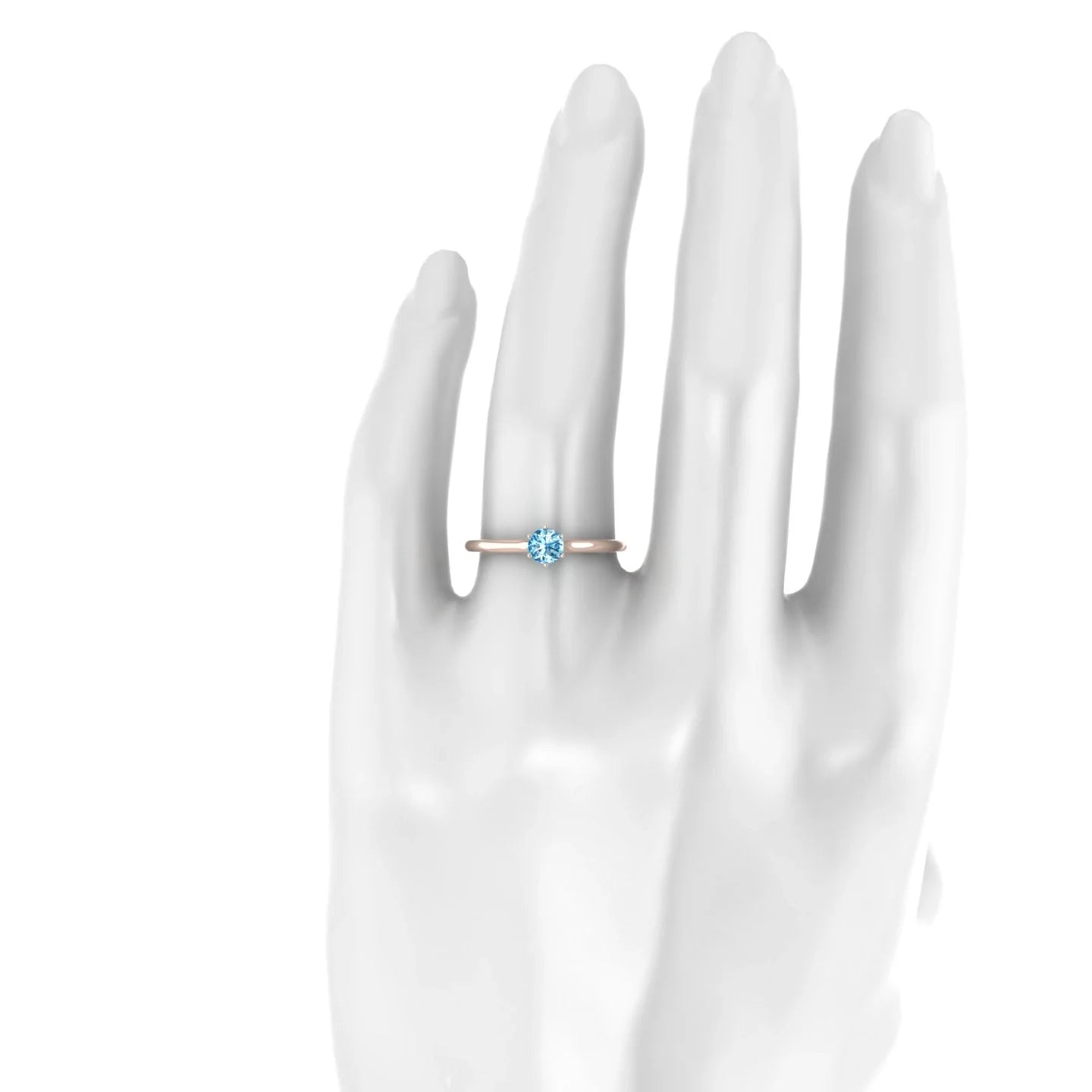 Ember | 18k Rose Gold 4.5 mm Round Topaz Ring