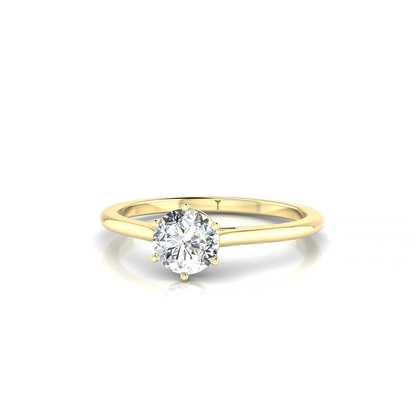 Ember | 18k Yellow Gold 5.2 mm Round Diamond Ring