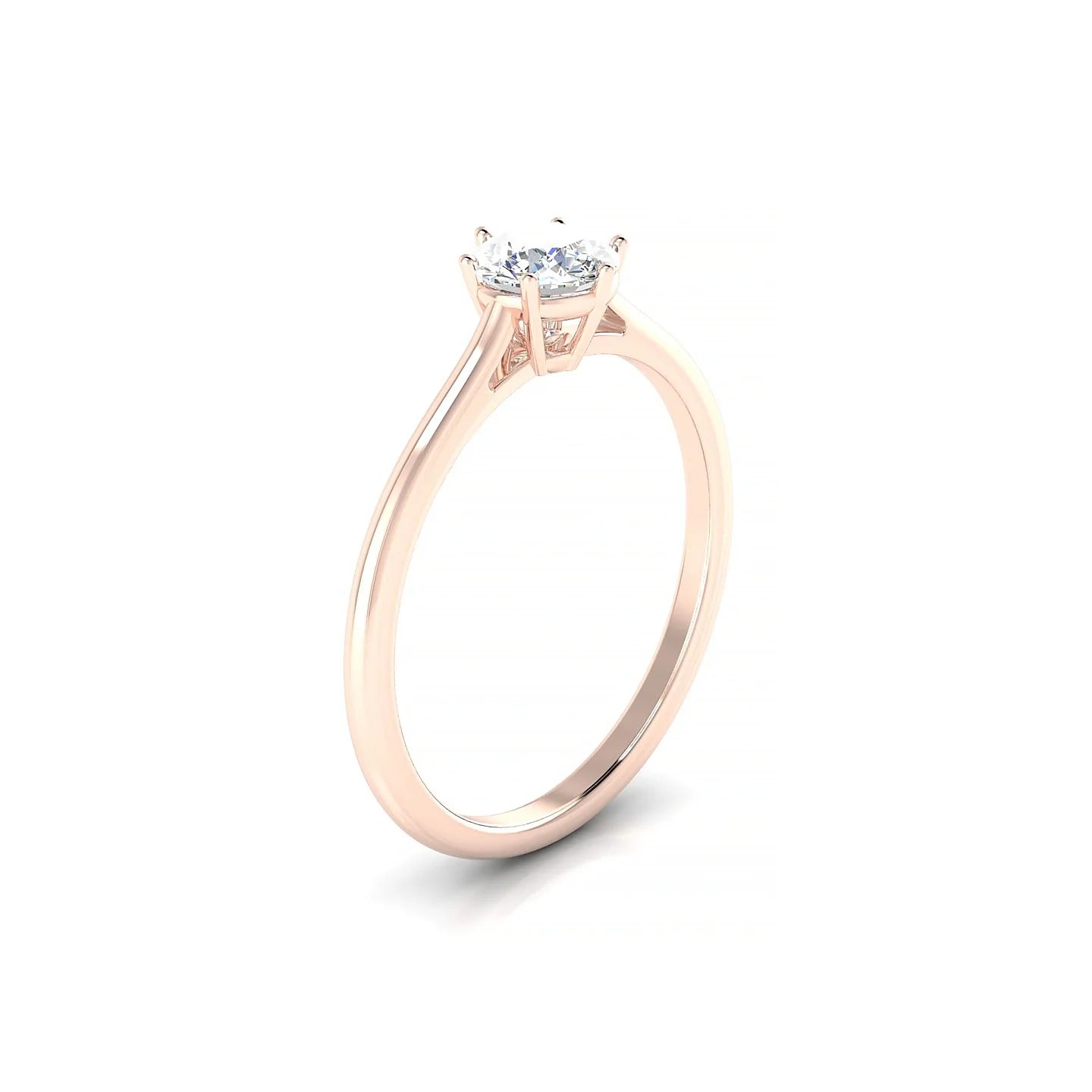 Ember | 18k Rose Gold 5.2 mm Round Diamond Ring