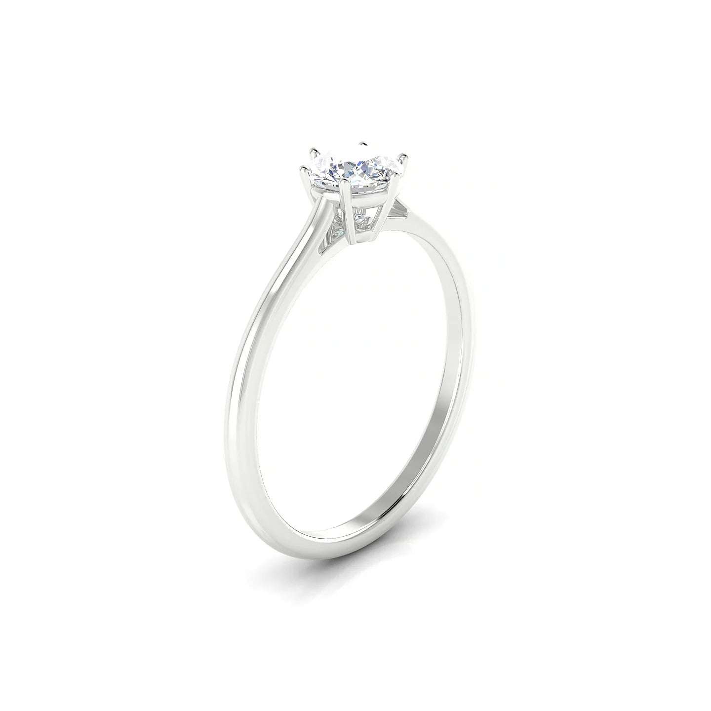Ember | 18k White Gold 5.2 mm Round Diamond Ring