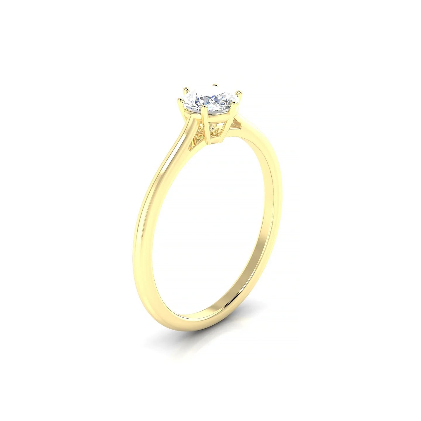 Ember | 18k Yellow Gold 5.2 mm Round Diamond Ring
