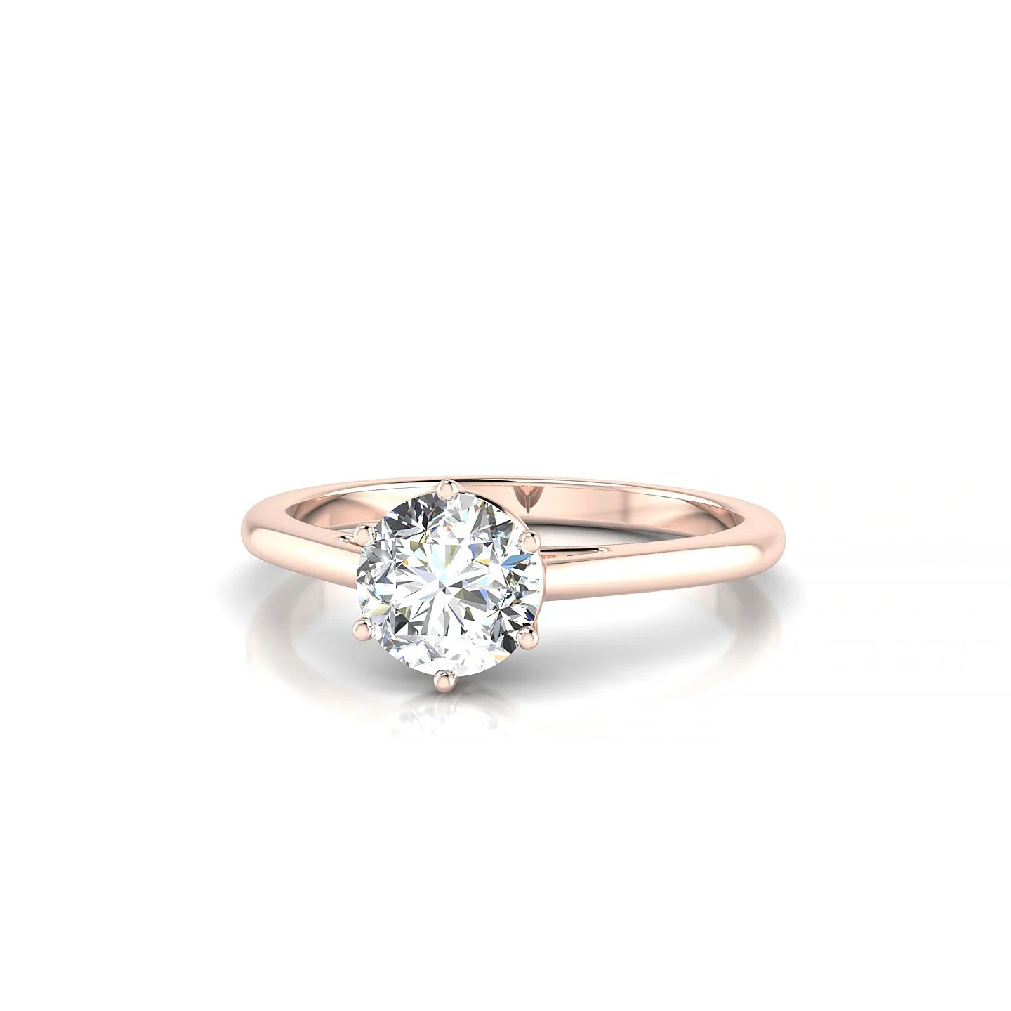 Ember | 18k Rose Gold 5.7 mm Round Diamond Ring