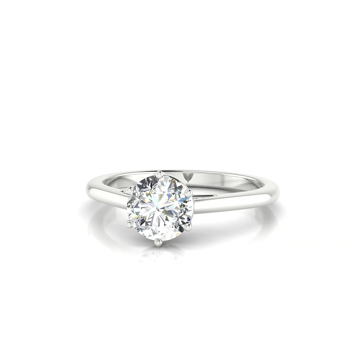 Ember | 18k White Gold 5.7 mm Round Diamond Ring