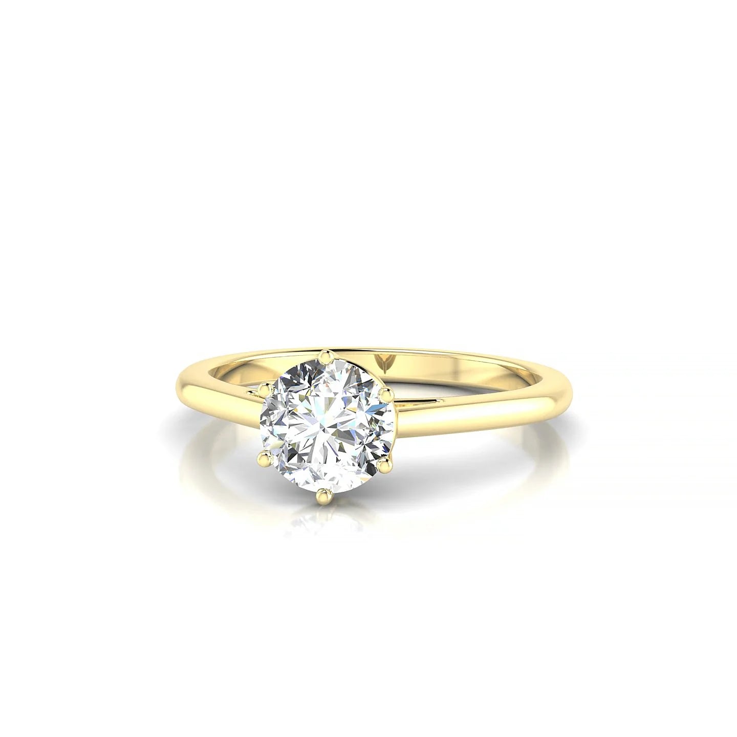 Ember | 18k Yellow Gold 5.7 mm Round Diamond Ring
