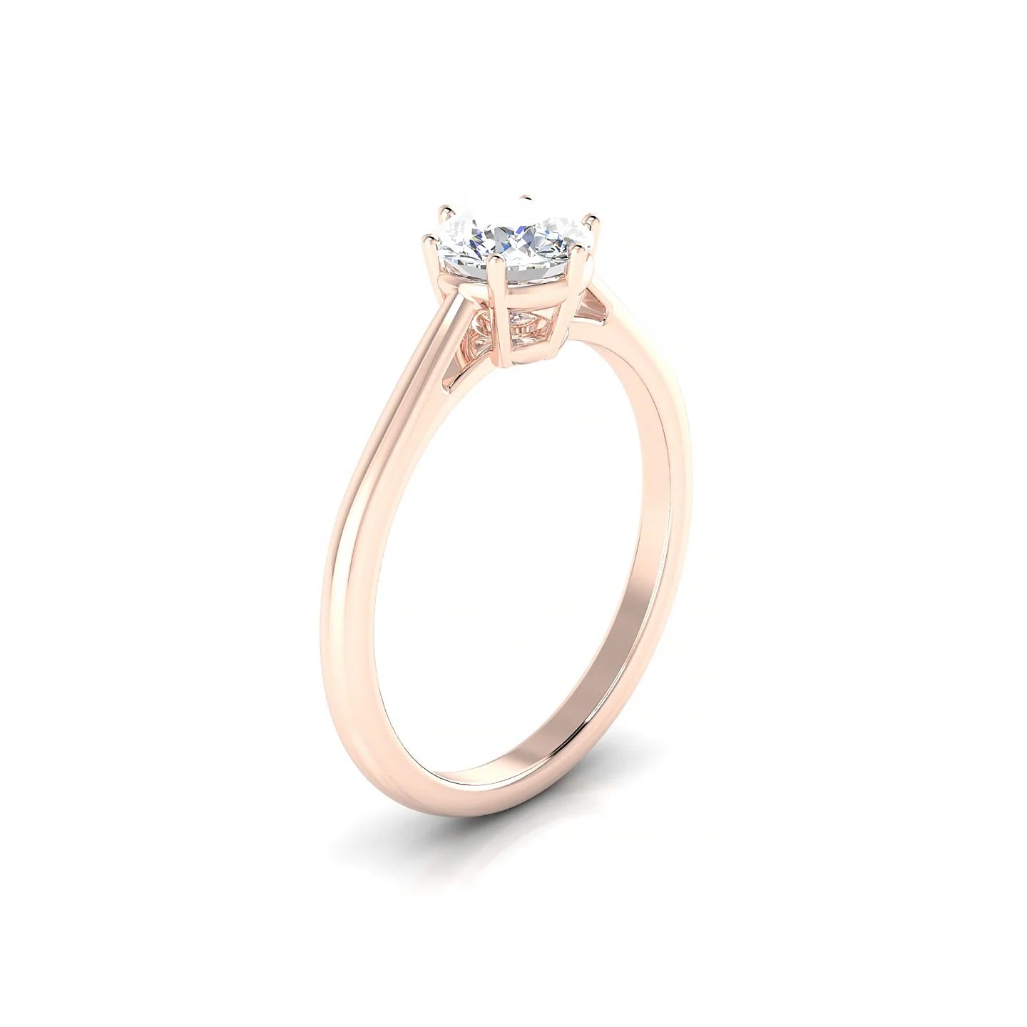 Ember | 18k Rose Gold 5.7 mm Round Diamond Ring