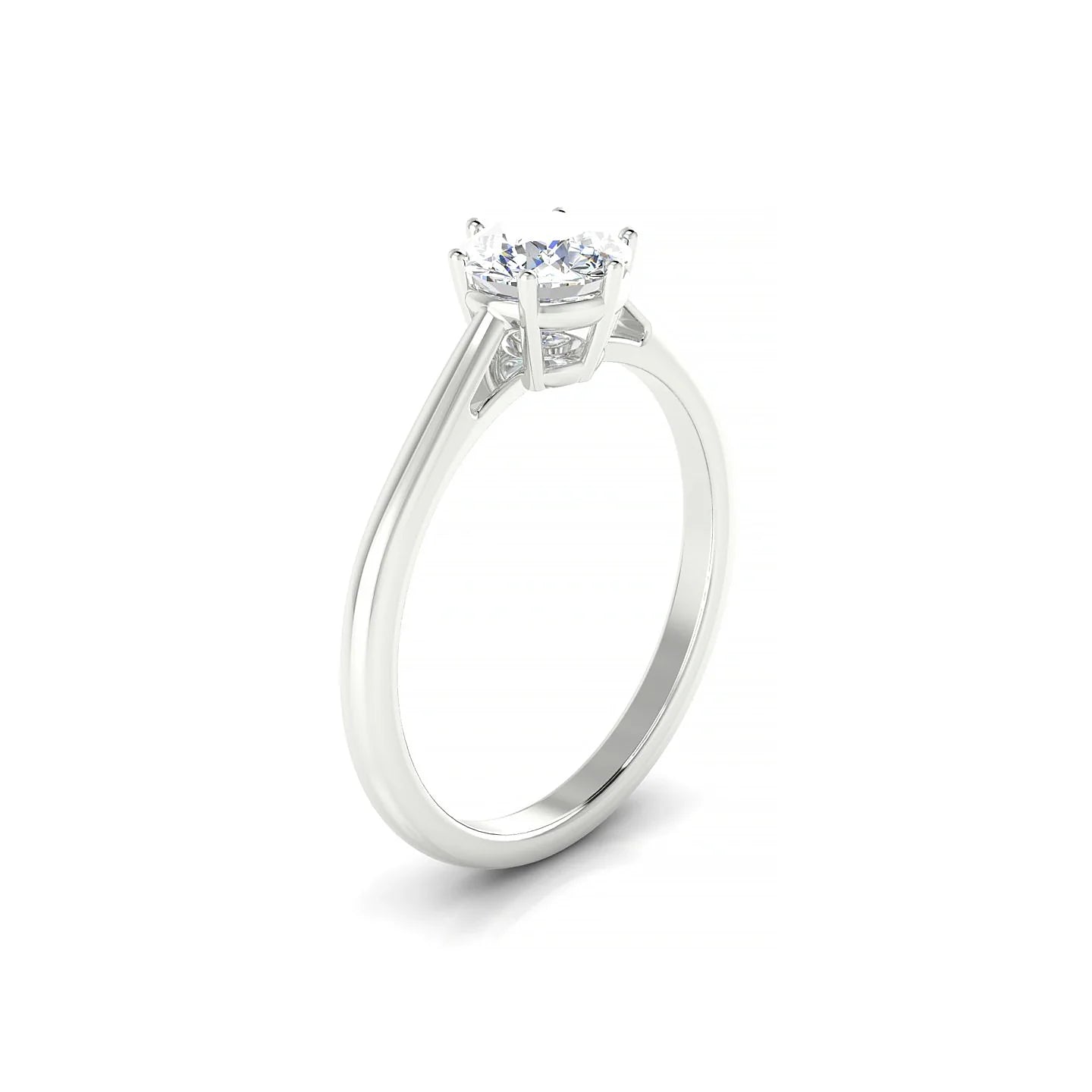 Ember | 18k White Gold 5.7 mm Round Diamond Ring