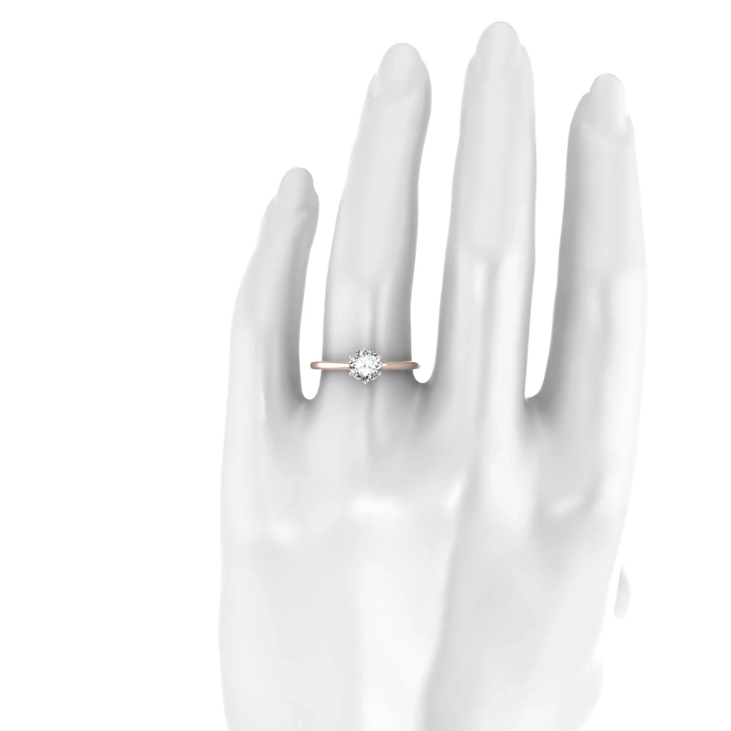 Ember | 18k Rose Gold 5.7 mm Round Diamond Ring