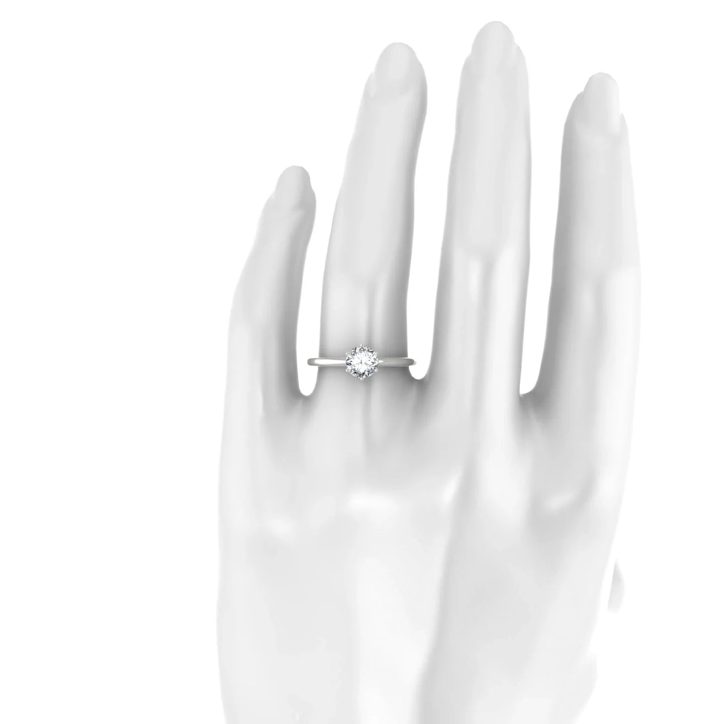 Ember | 18k White Gold 5.7 mm Round Diamond Ring