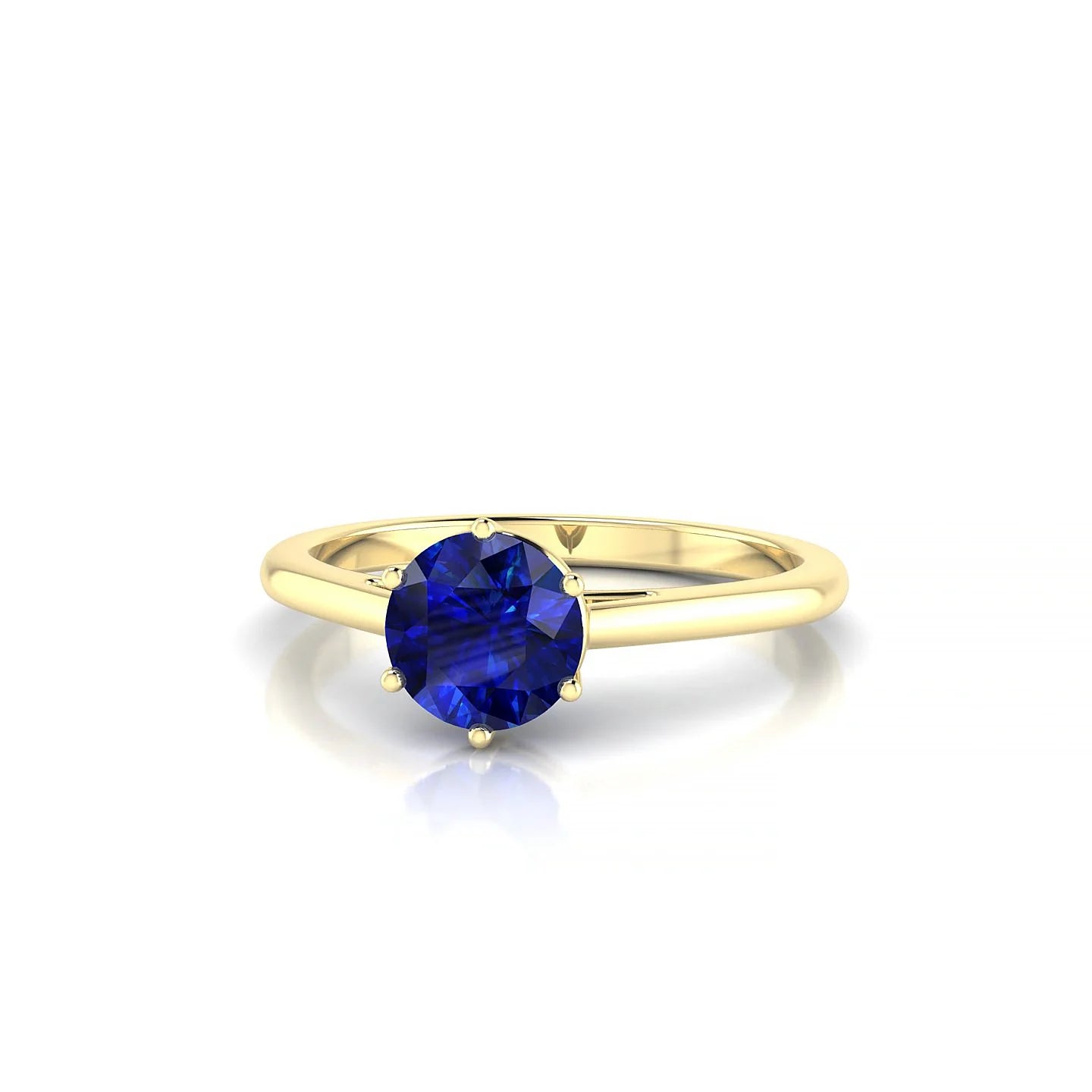 Ember | 18k Yellow Gold 6 mm Round Sapphire Ring