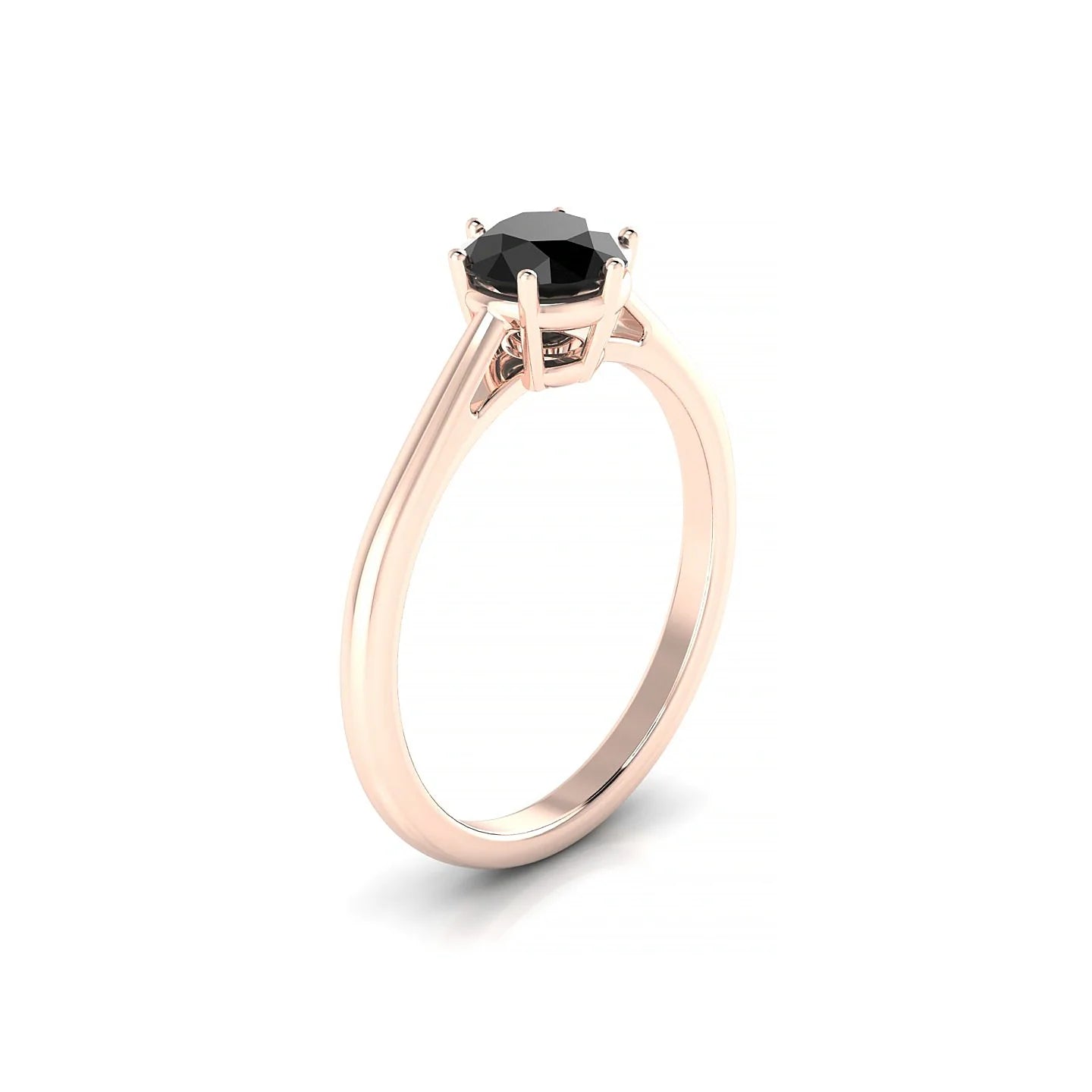 Ember | 18k Rose Gold 6 mm Round Black Diamond Ring