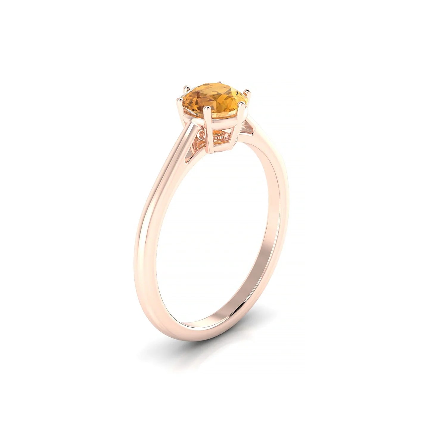 Ember | 18k Rose Gold 6 mm Round Citrine Ring