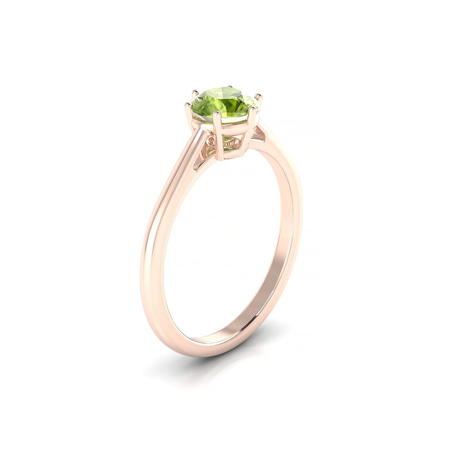 Ember | 18k Rose Gold 6 mm Round Peridot Ring