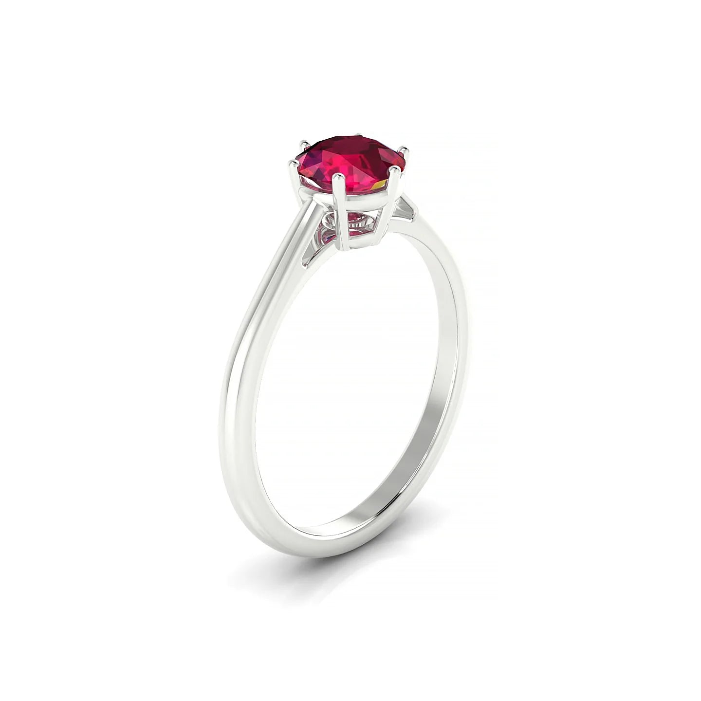 Ember | 18k White Gold 6 mm Round Ruby Ring