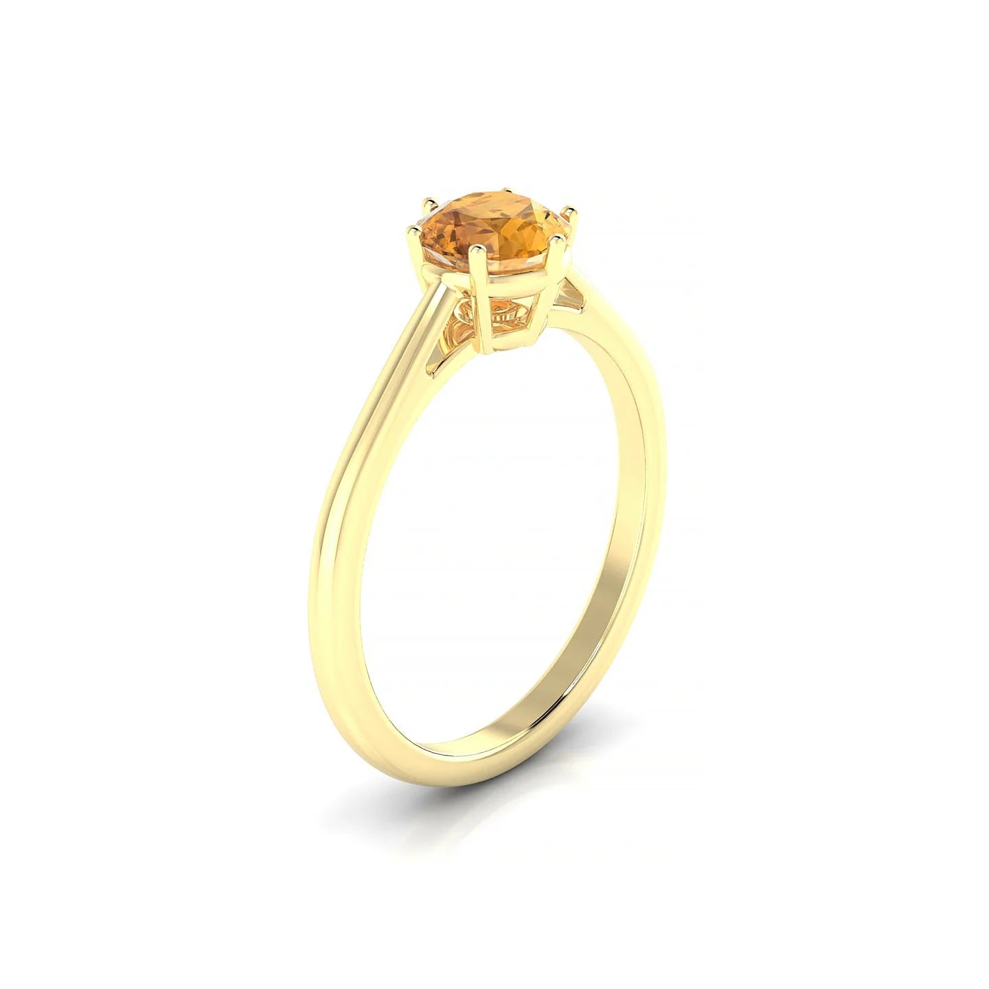 Ember | 18k Yellow Gold 6 mm Round Citrine Ring