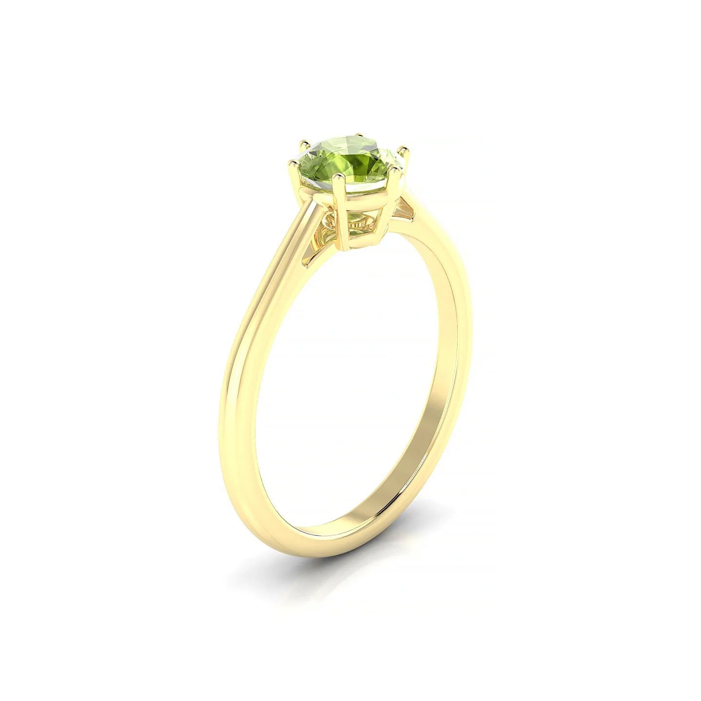 Ember | 18k Yellow Gold 6 mm Round Peridot Ring