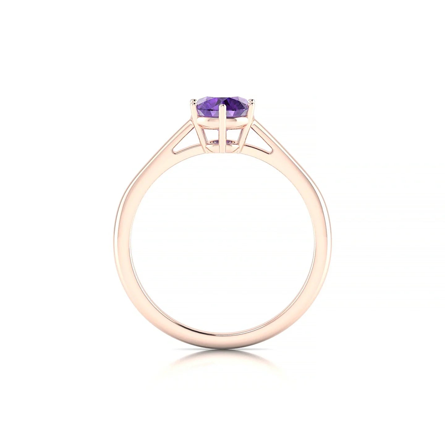 Ember | 18k Rose Gold 6 mm Round Amethyst Ring