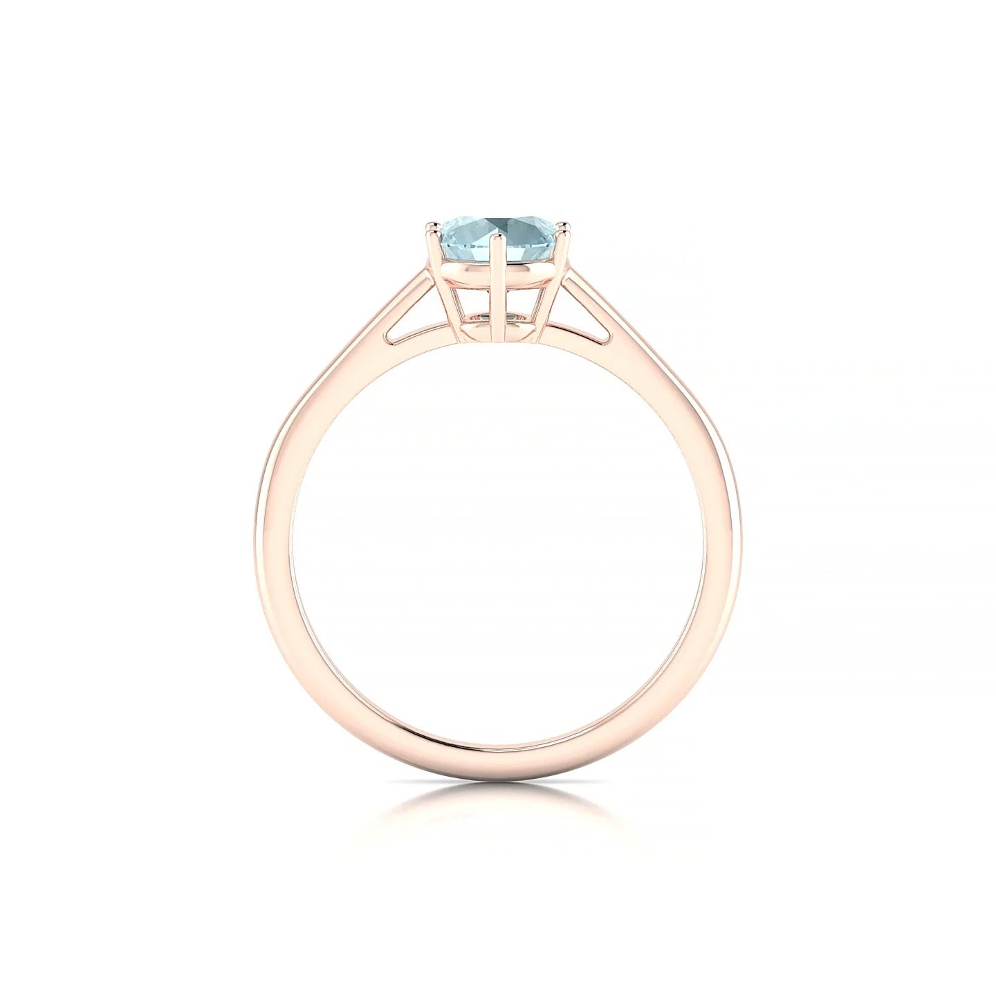 Ember | 18k Rose Gold 6 mm Round Aquamarine Ring