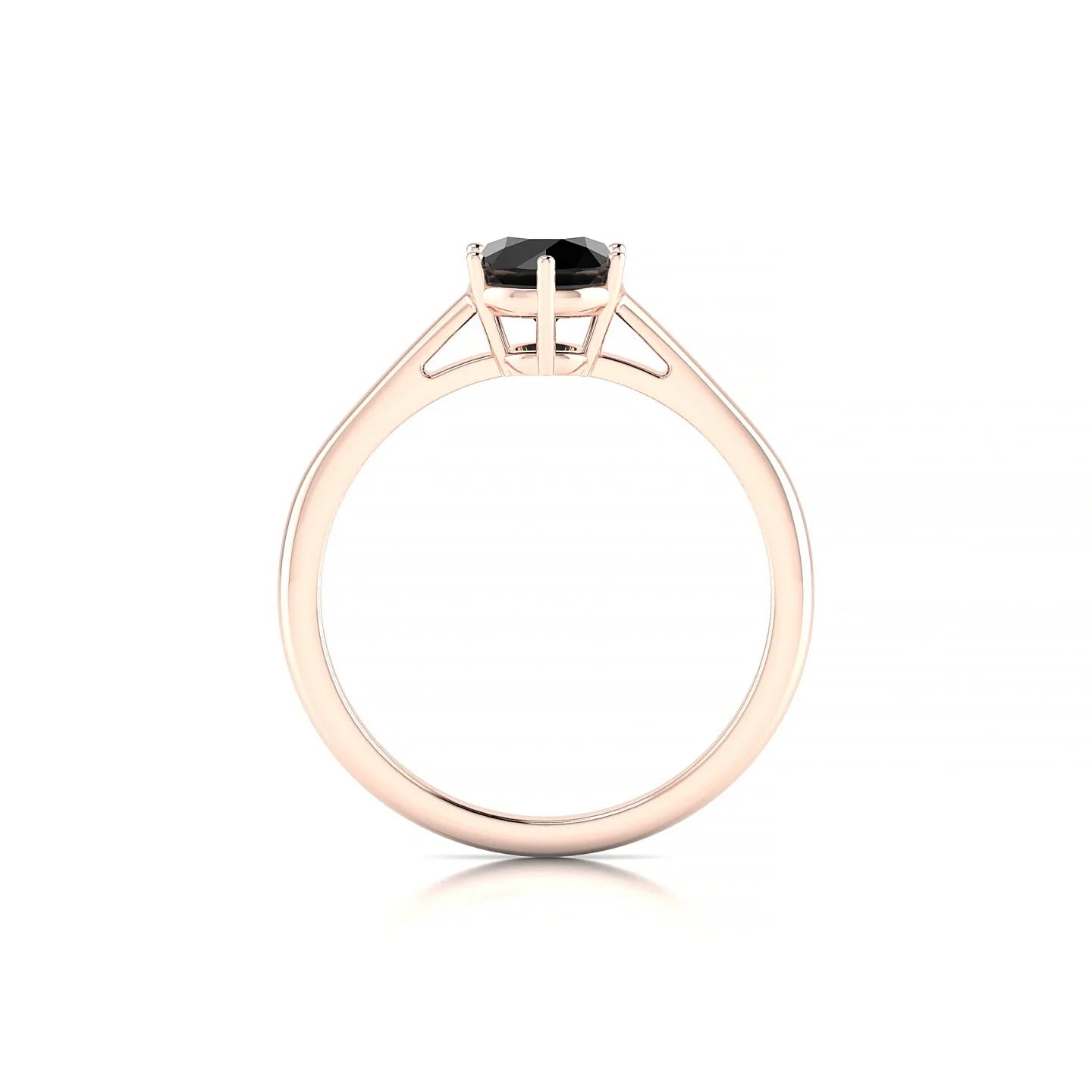 Ember | 18k Rose Gold 6 mm Round Black Diamond Ring