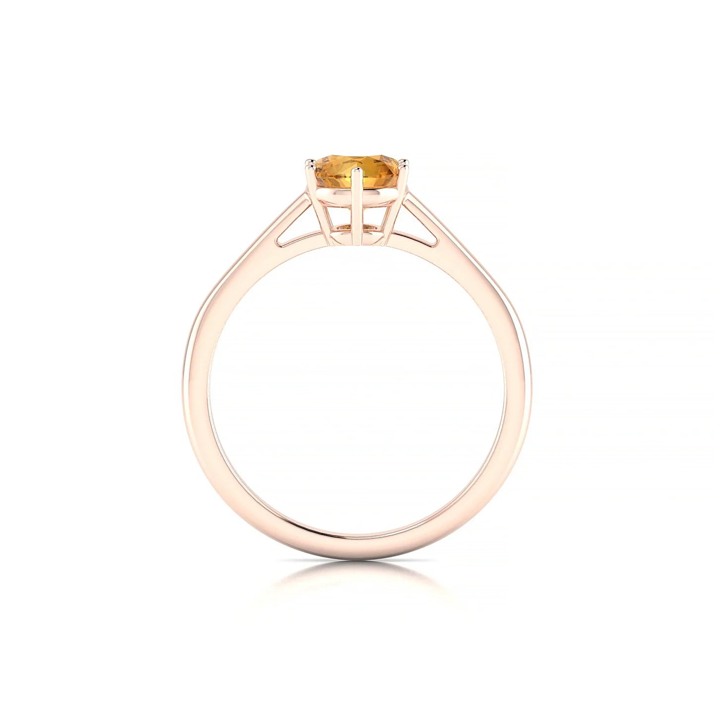 Ember | 18k Rose Gold 6 mm Round Citrine Ring