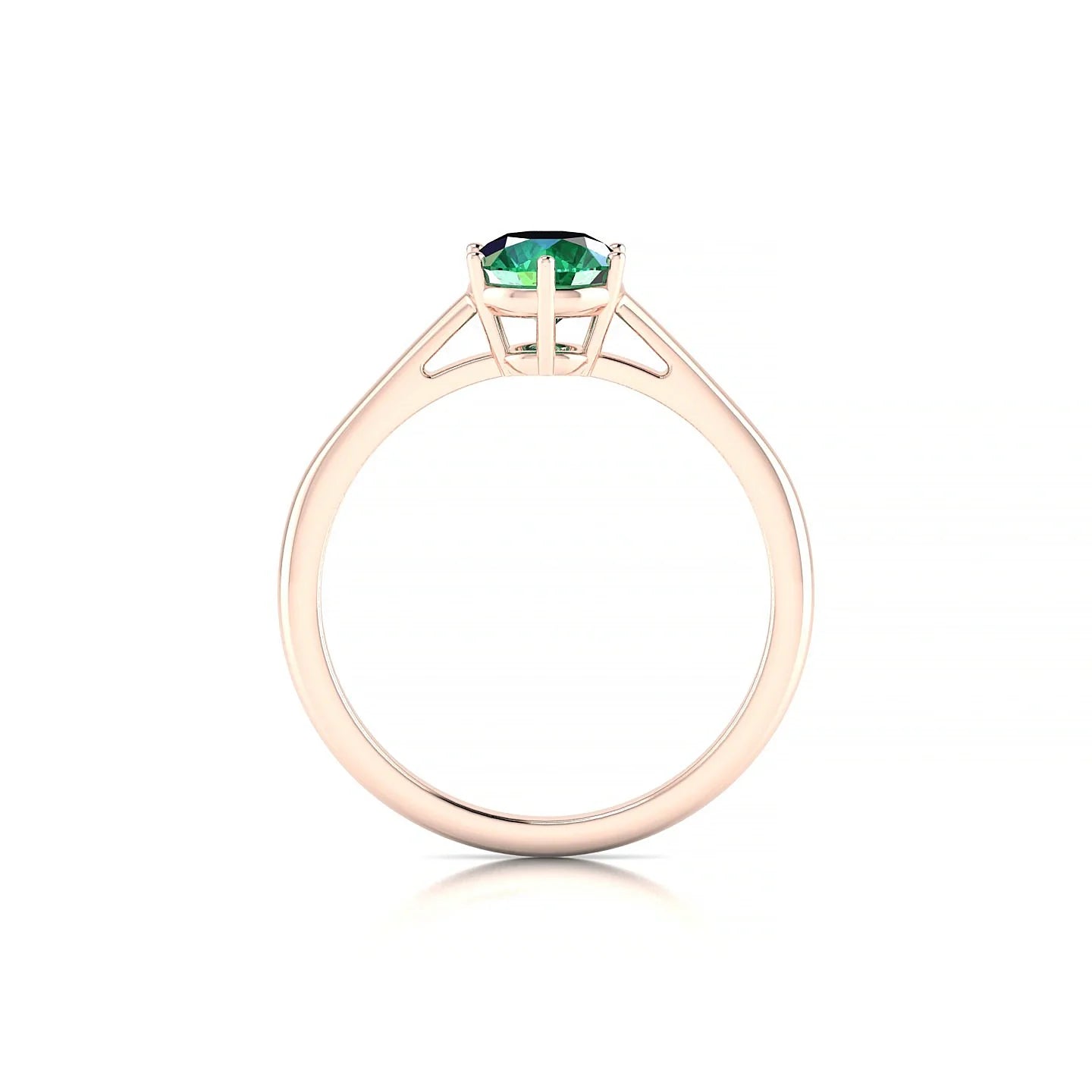 Ember | 18k Rose Gold 6 mm Round Emerald Ring