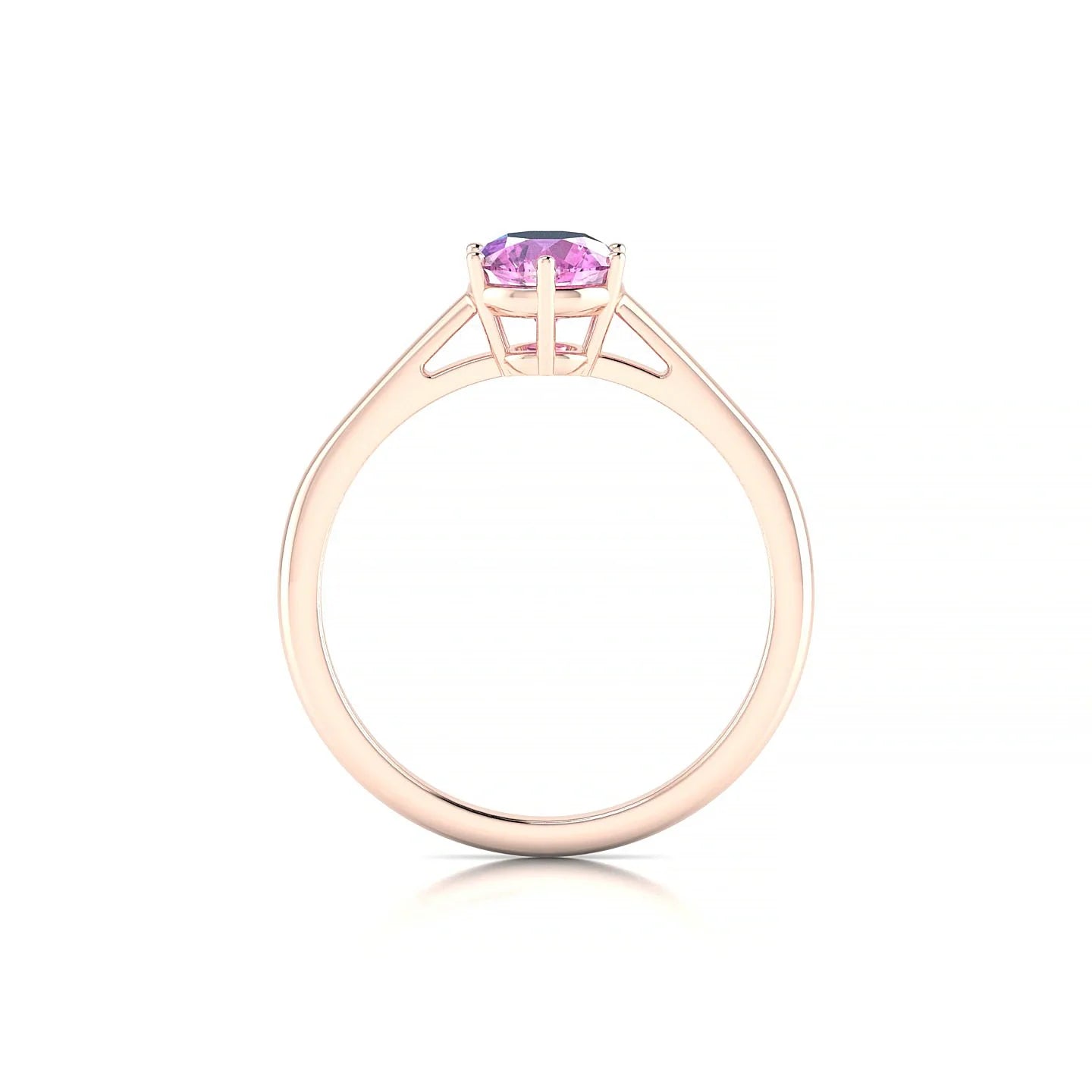 Ember | 18k Rose Gold 6 mm Round Pink Sapphire Ring