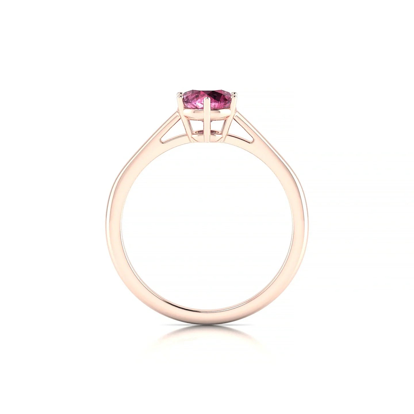 Ember | 18k Rose Gold 6 mm Round Rhodolite Ring