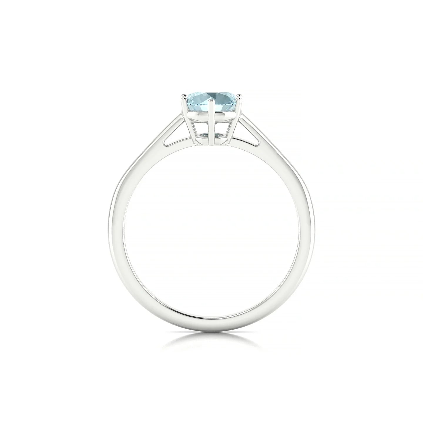 Ember | 18k White Gold 6 mm Round Aquamarine Ring