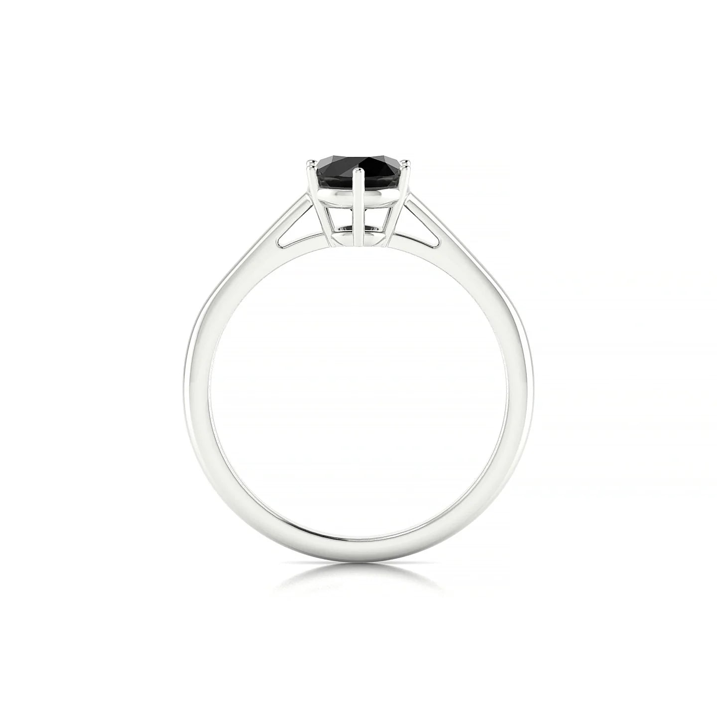 Ember | 18k White Gold 6 mm Round Black Diamond Ring