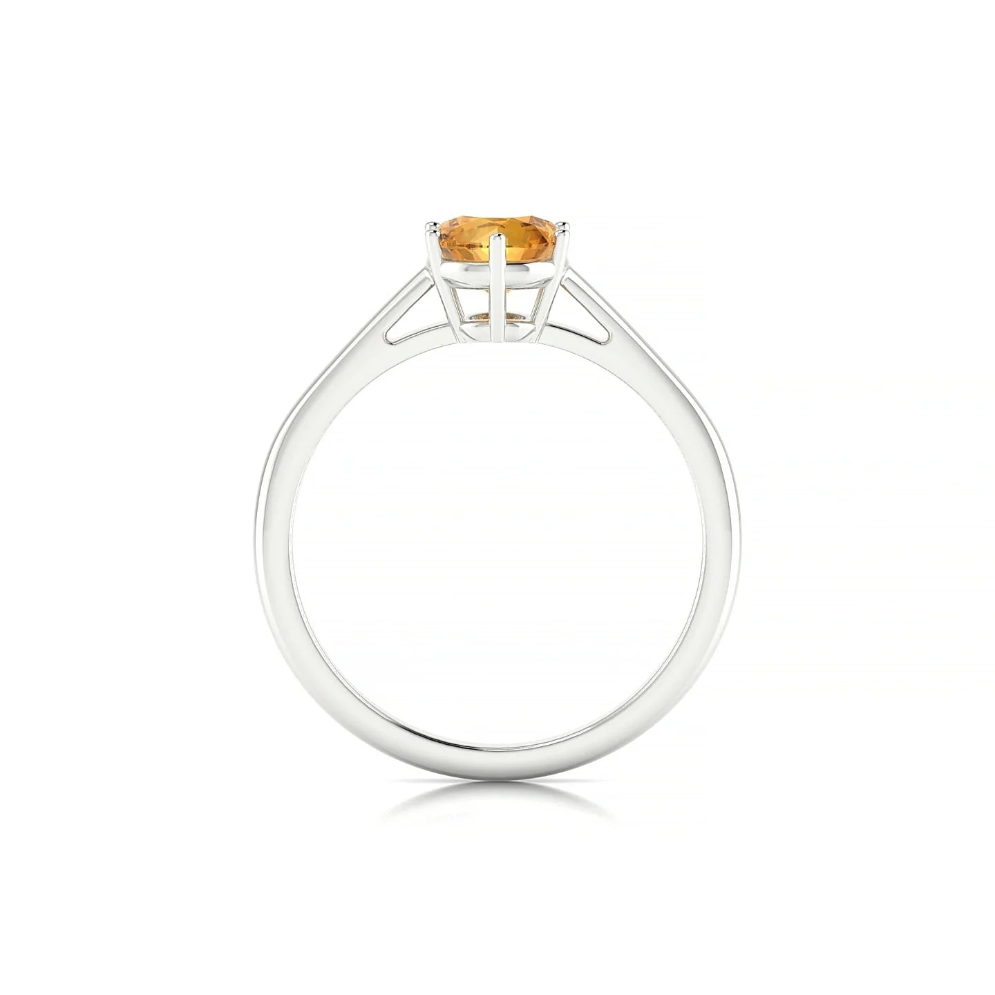 Ember | 18k White Gold 6 mm Round Citrine Ring