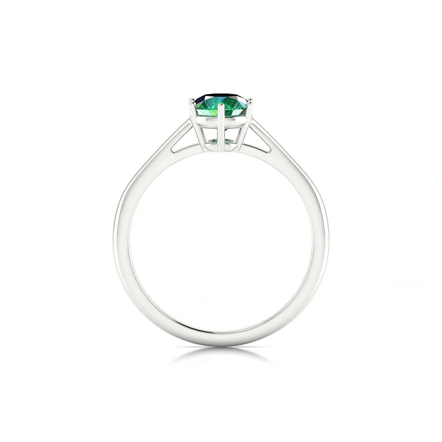 Ember | 18k White Gold 6 mm Round Emerald Ring