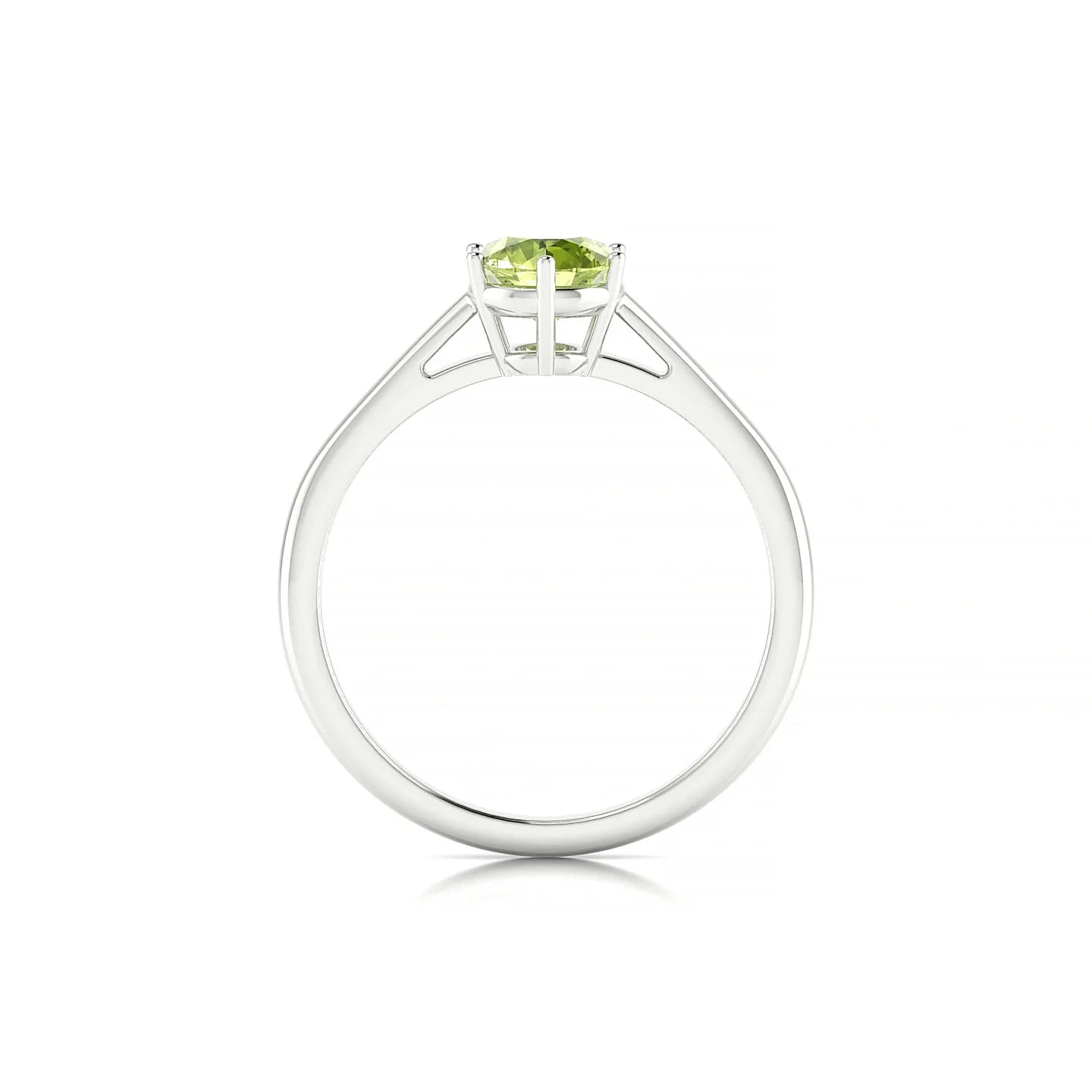 Ember | 18k White Gold 6 mm Round Peridot Ring
