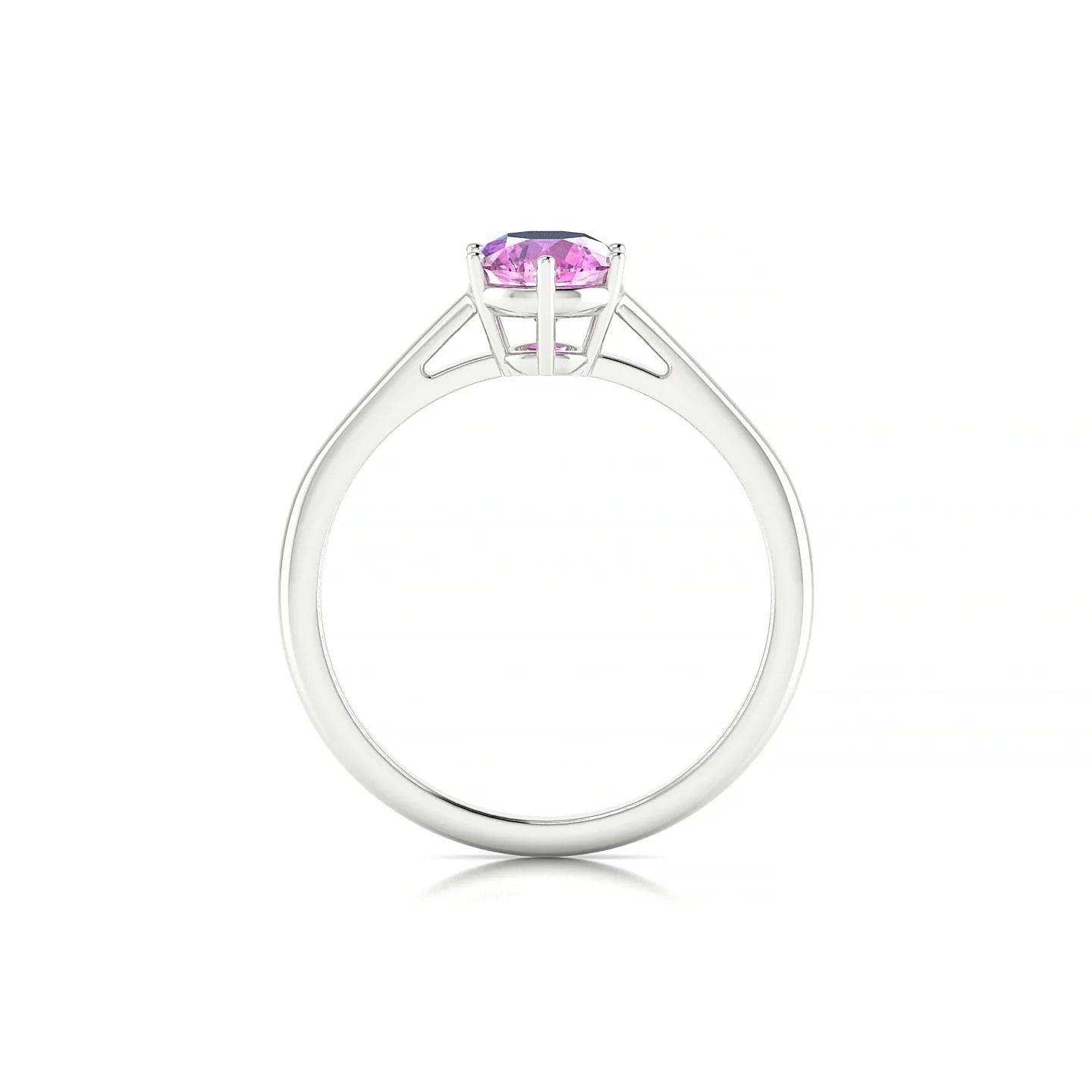 Ember | 18k White Gold 6 mm Round Pink Sapphire Ring