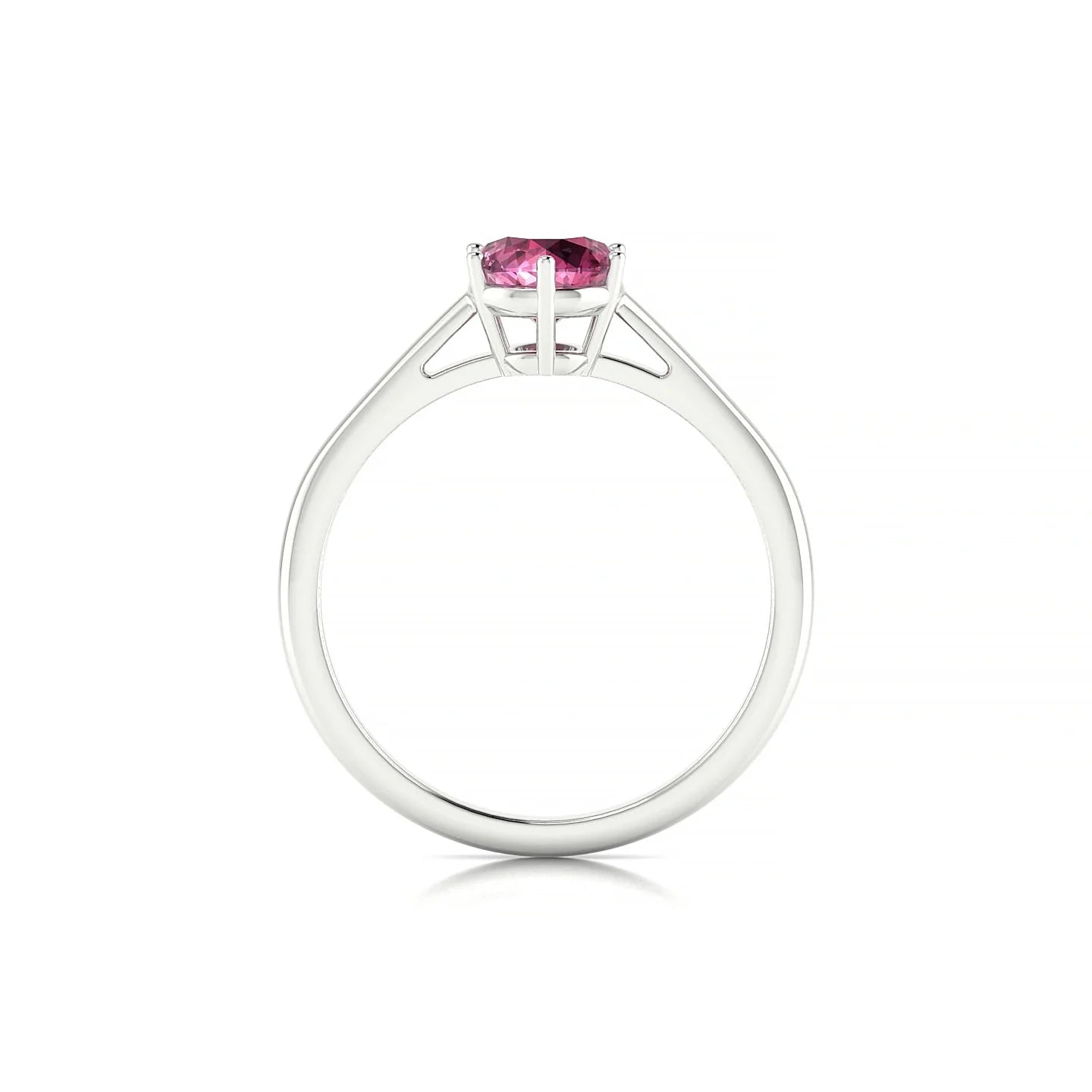 Ember | 18k White Gold 6 mm Round Rhodolite Ring