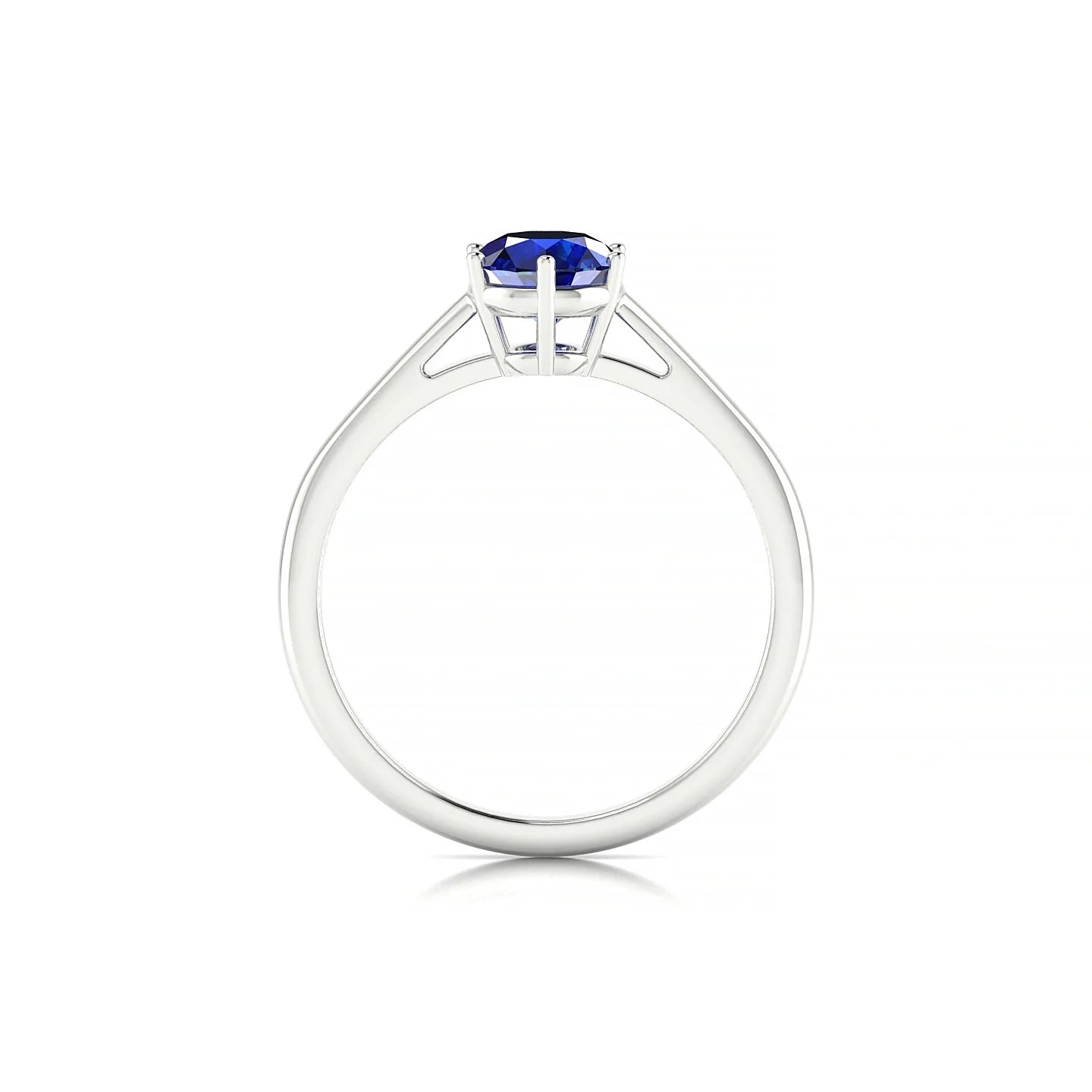 Ember | 18k White Gold 6 mm Round Sapphire Ring