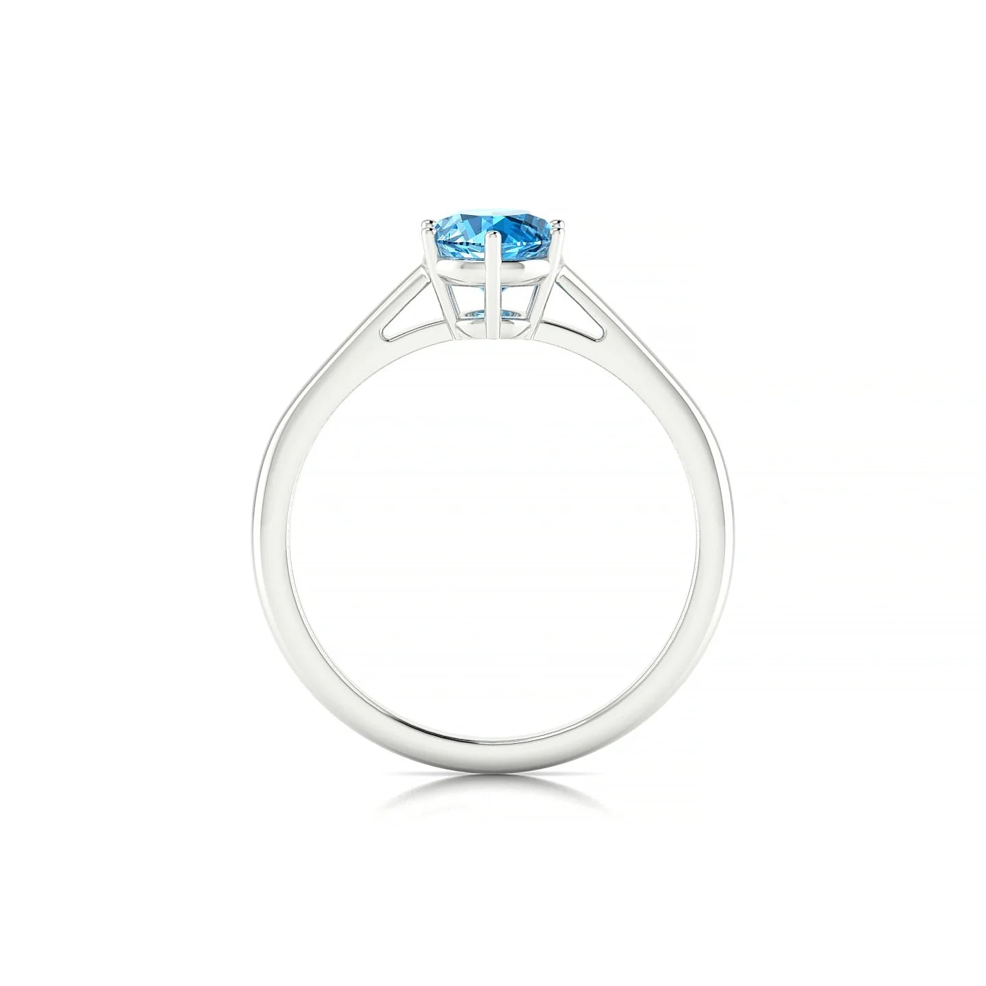 Ember | 18k White Gold 6 mm Round Topaz Ring