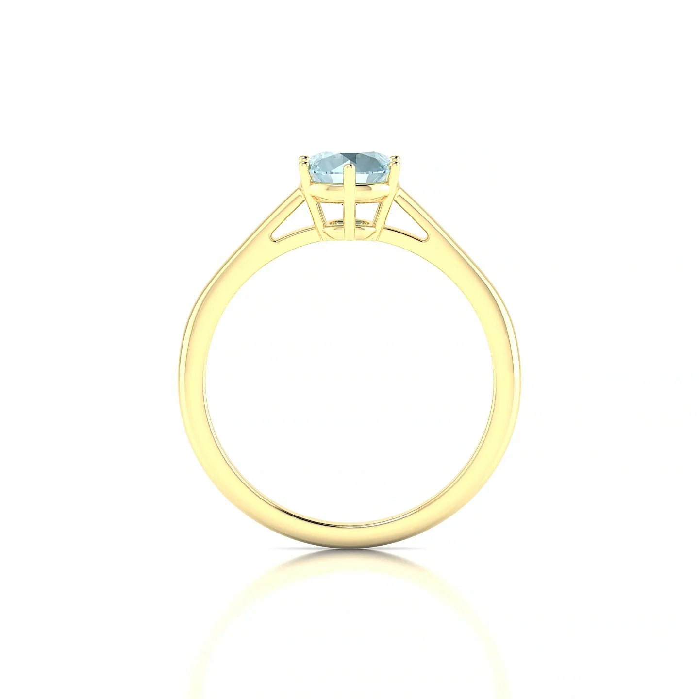 Ember | 18k Yellow Gold 6 mm Round Aquamarine Ring