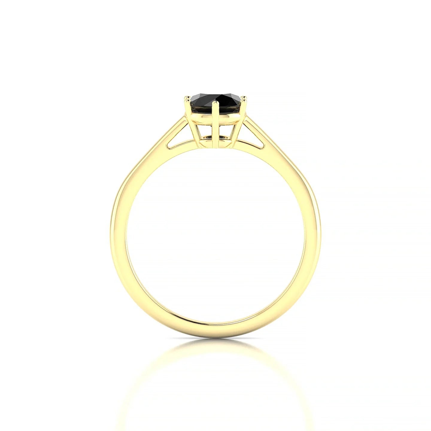 Ember | 18k Yellow Gold 6 mm Round Black Diamond Ring