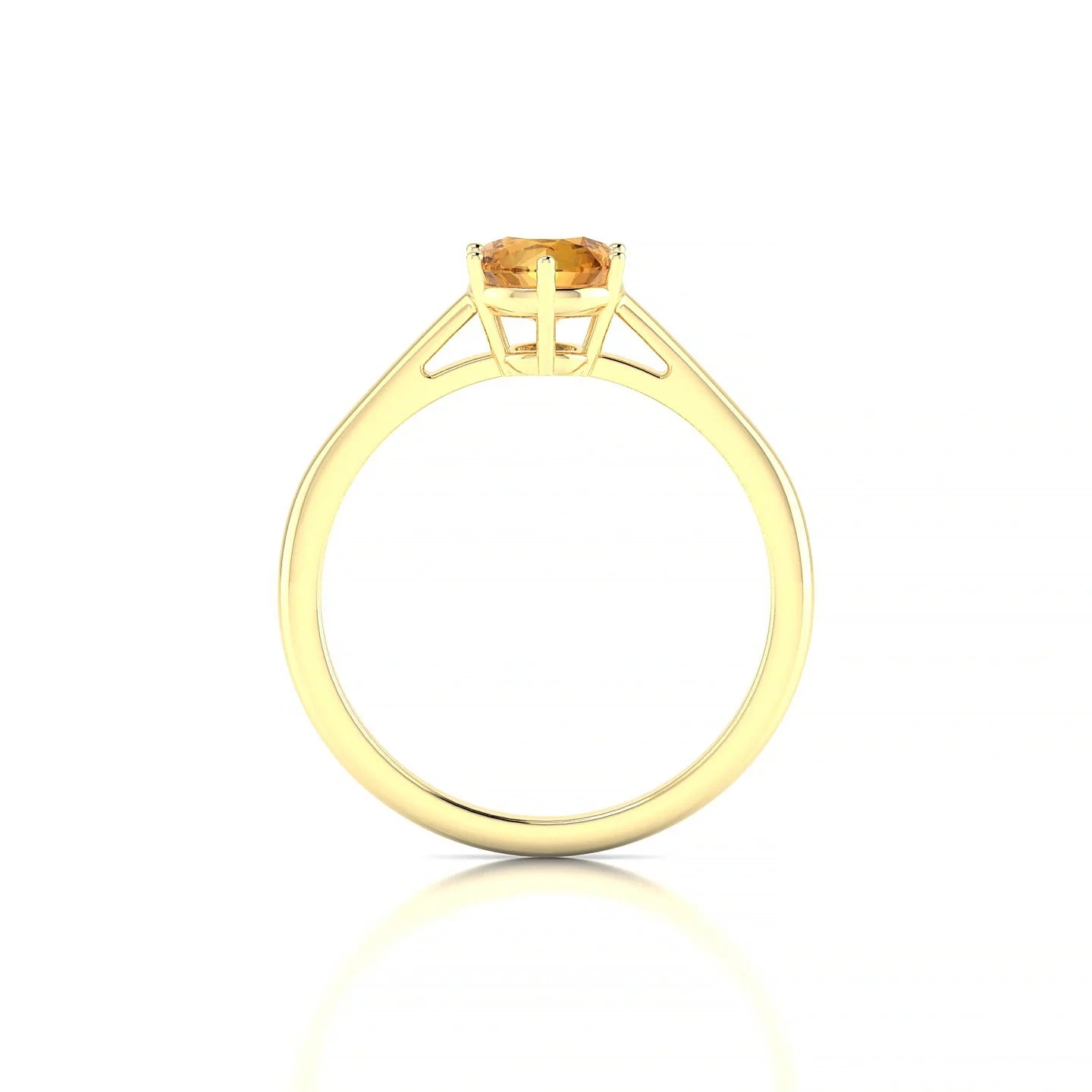 Ember | 18k Yellow Gold 6 mm Round Citrine Ring