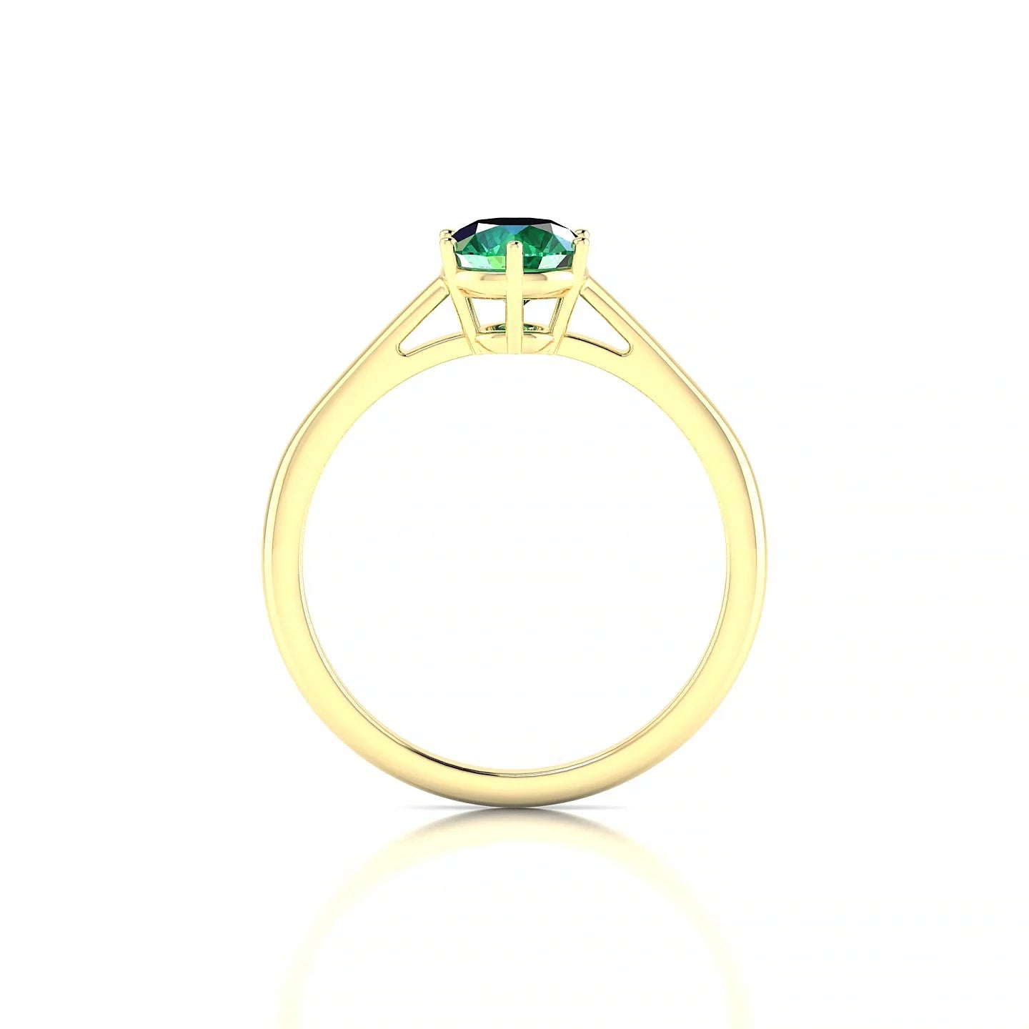 Ember | 18k Yellow Gold 6 mm Round Emerald Ring